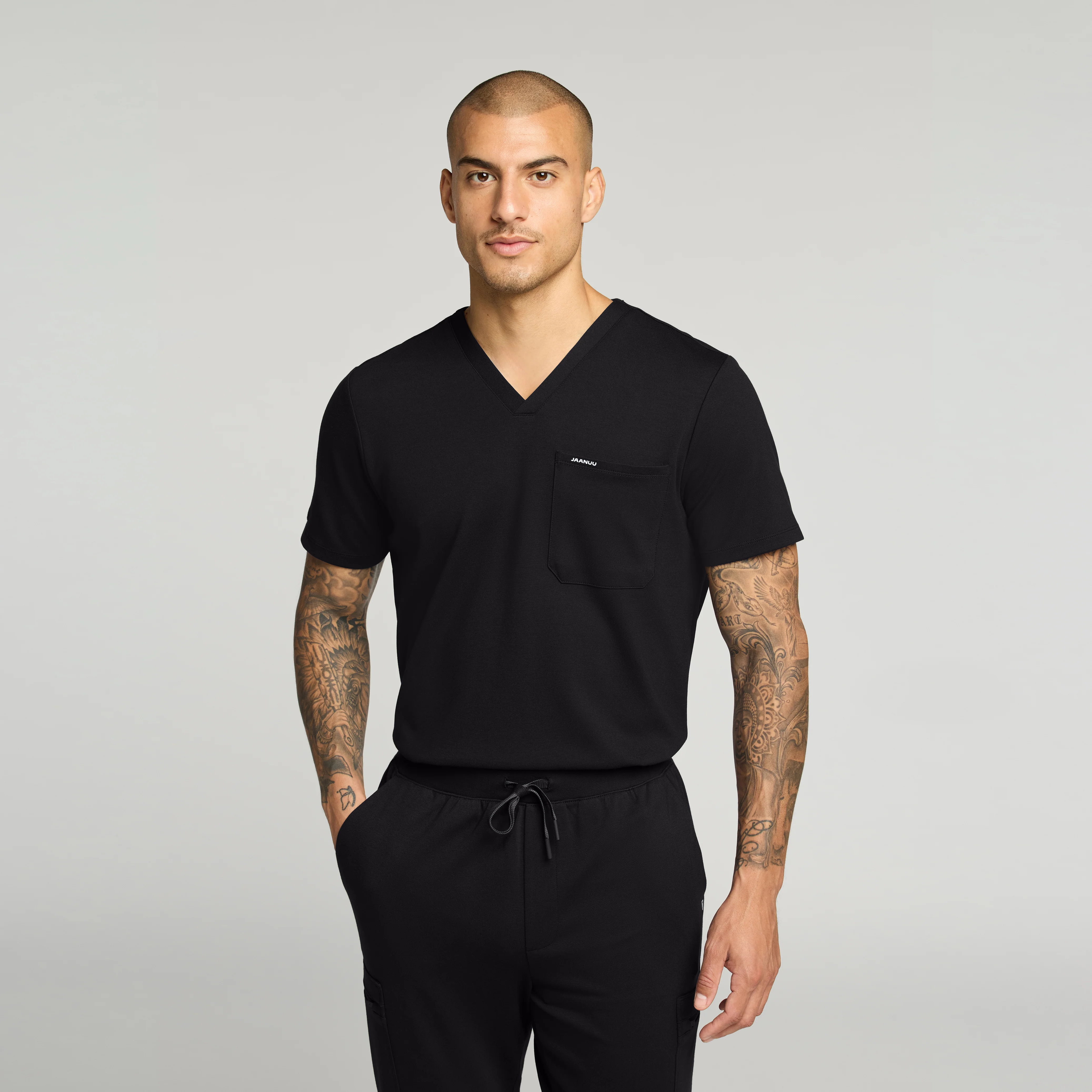 Asher Slim UltraSOFT™ Scrub Top - Black