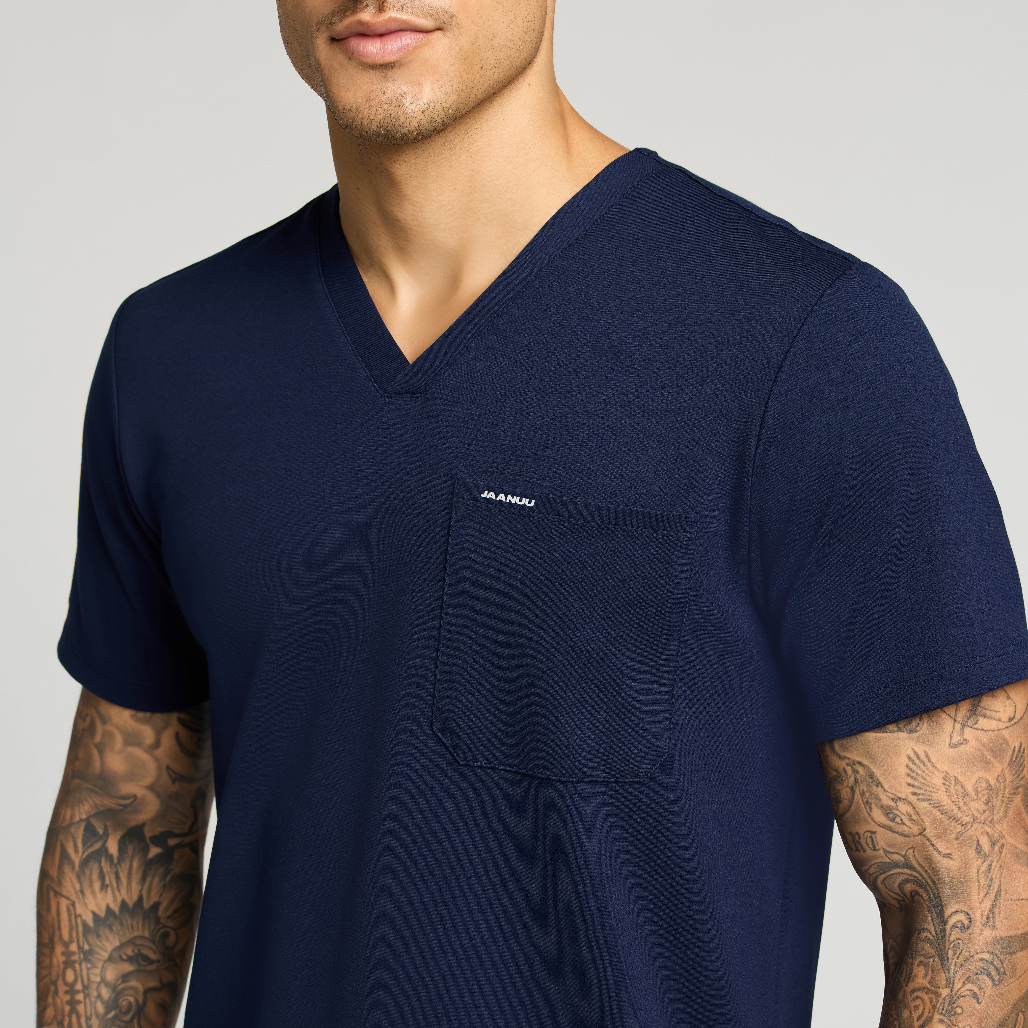 Asher Slim UltraSOFT™ Scrub Top - Midnight Navy - Image 5