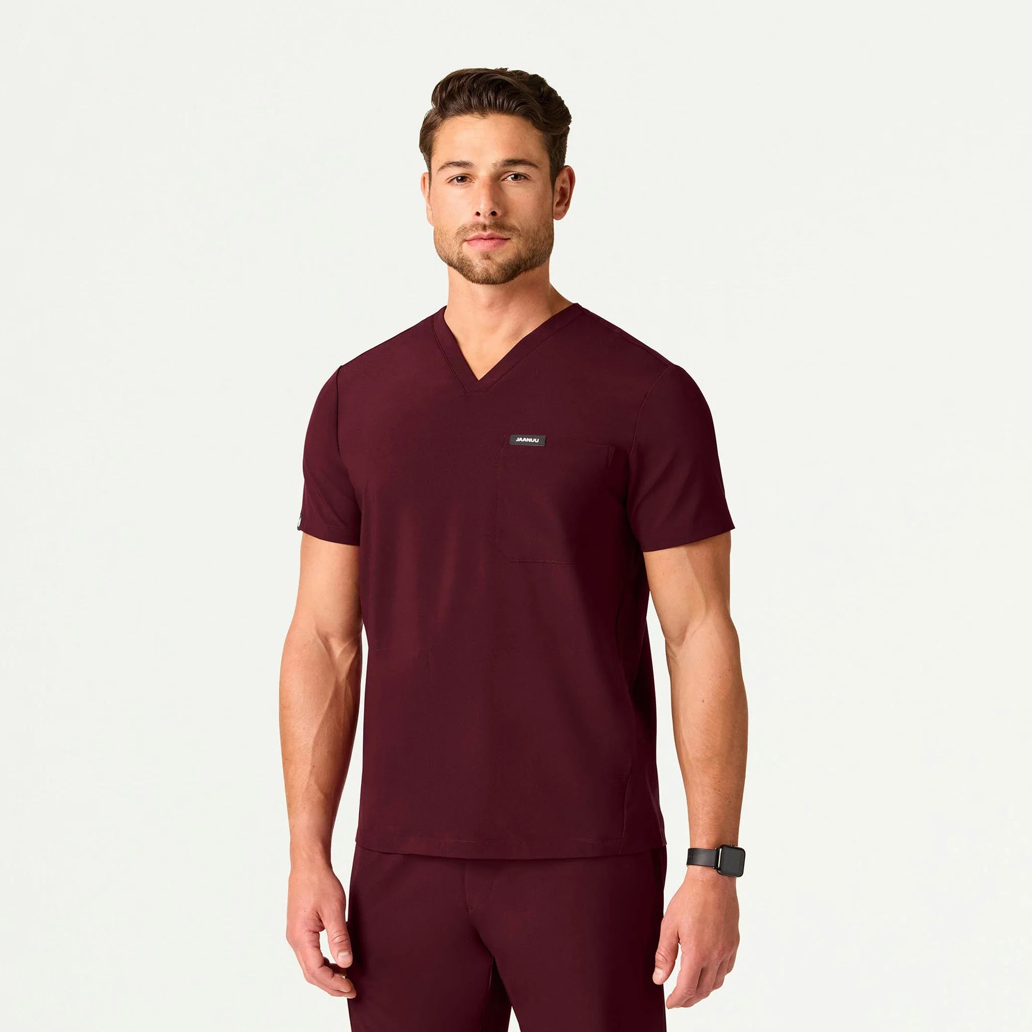Bron UltraLITE™ 3-Pocket Scrub Top - Burgundy