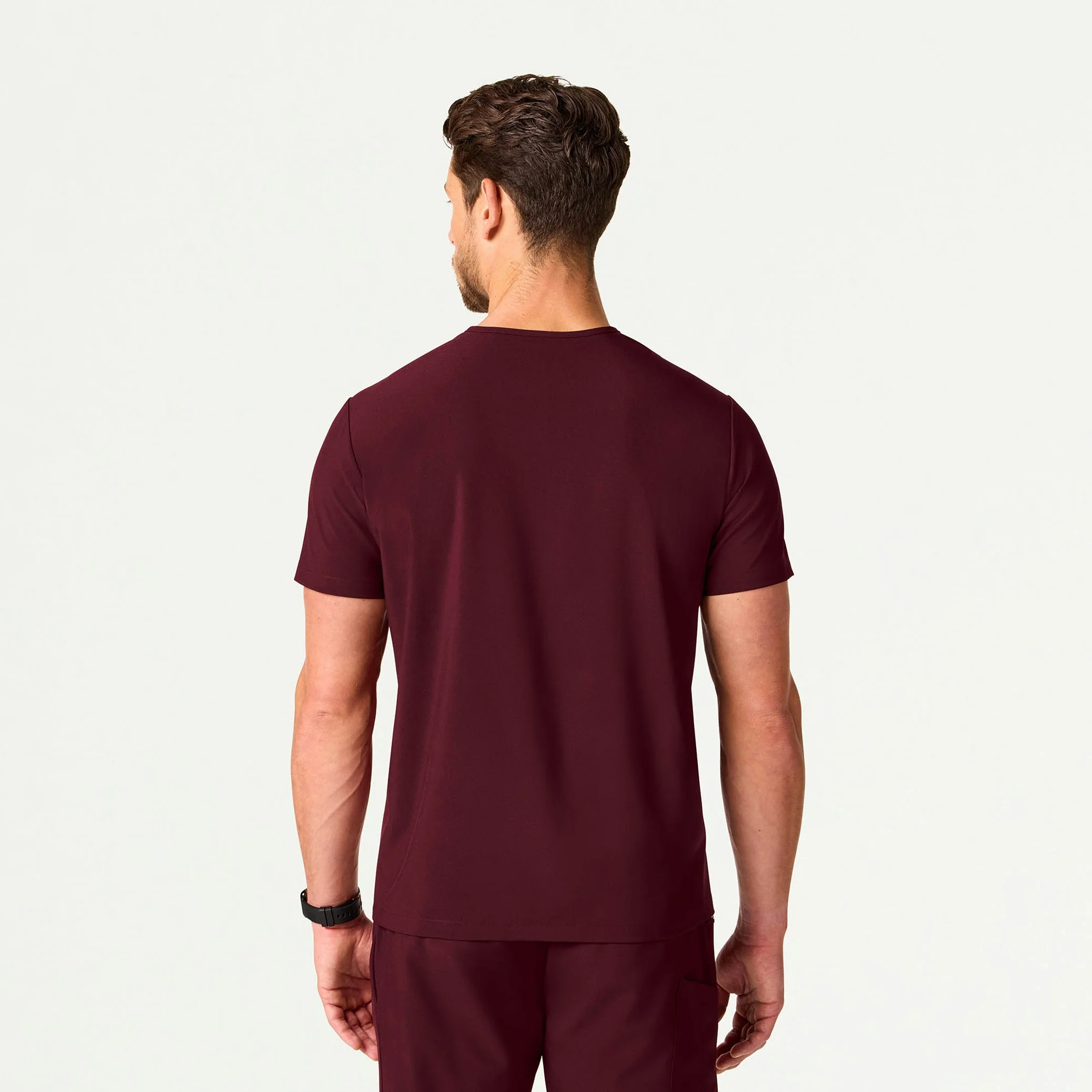 Bron UltraLITE™ 3-Pocket Scrub Top - Burgundy - Image 3