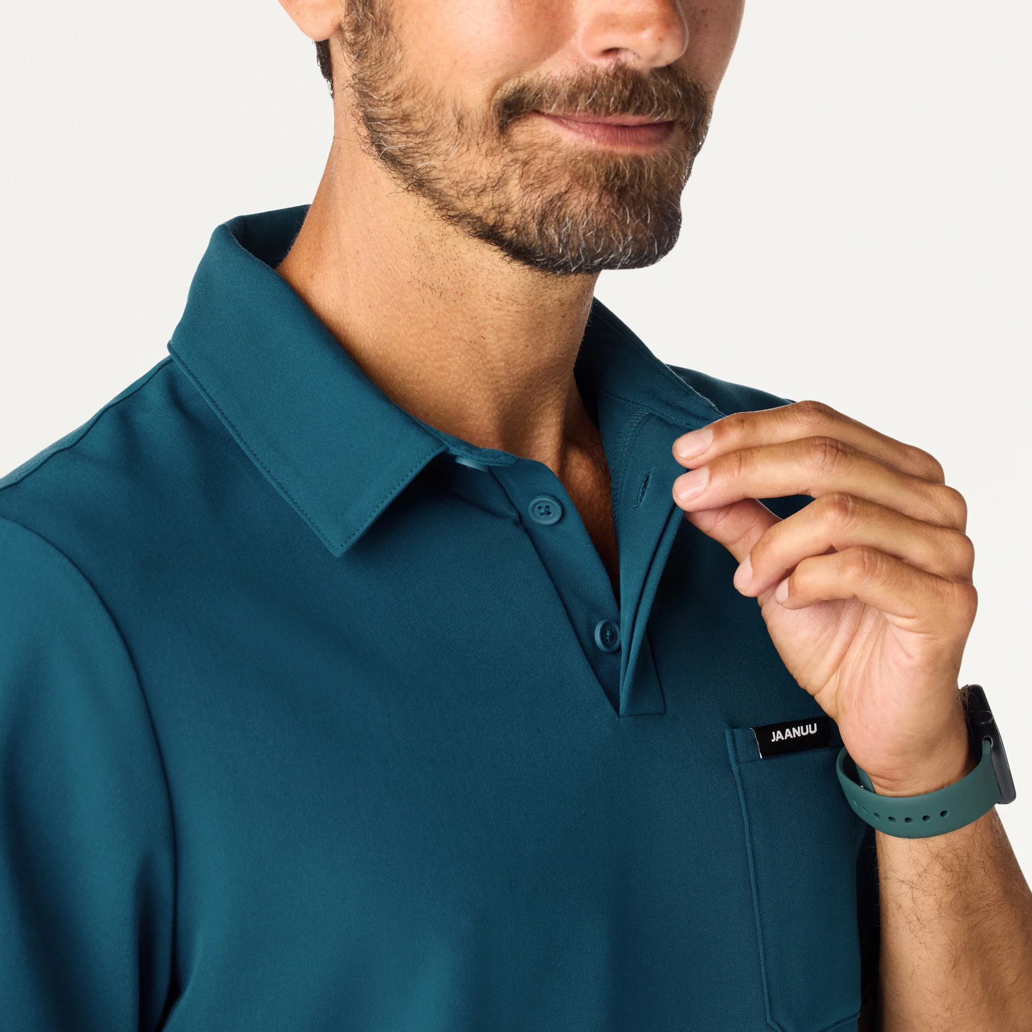 Calderon Polo Scrub Top - Caribbean Blue - Image 6