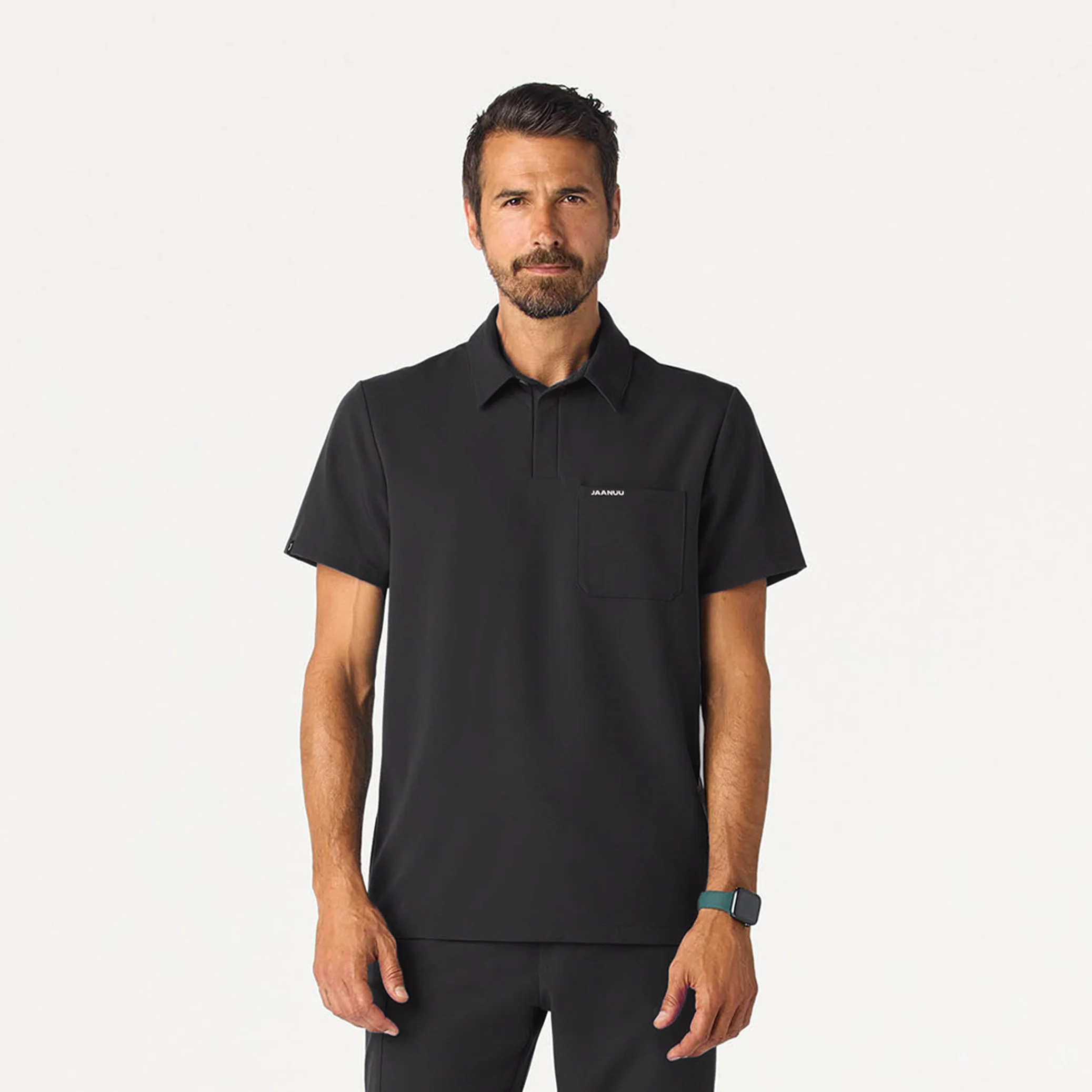 Calderon Polo Scrub Top - Charcoal