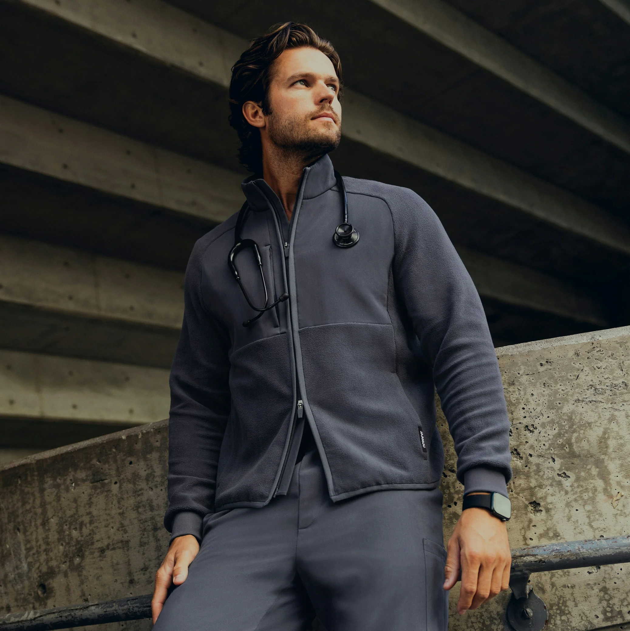 Cloud Hybrid Fleece Jacket - Carbon Gray - Image 2