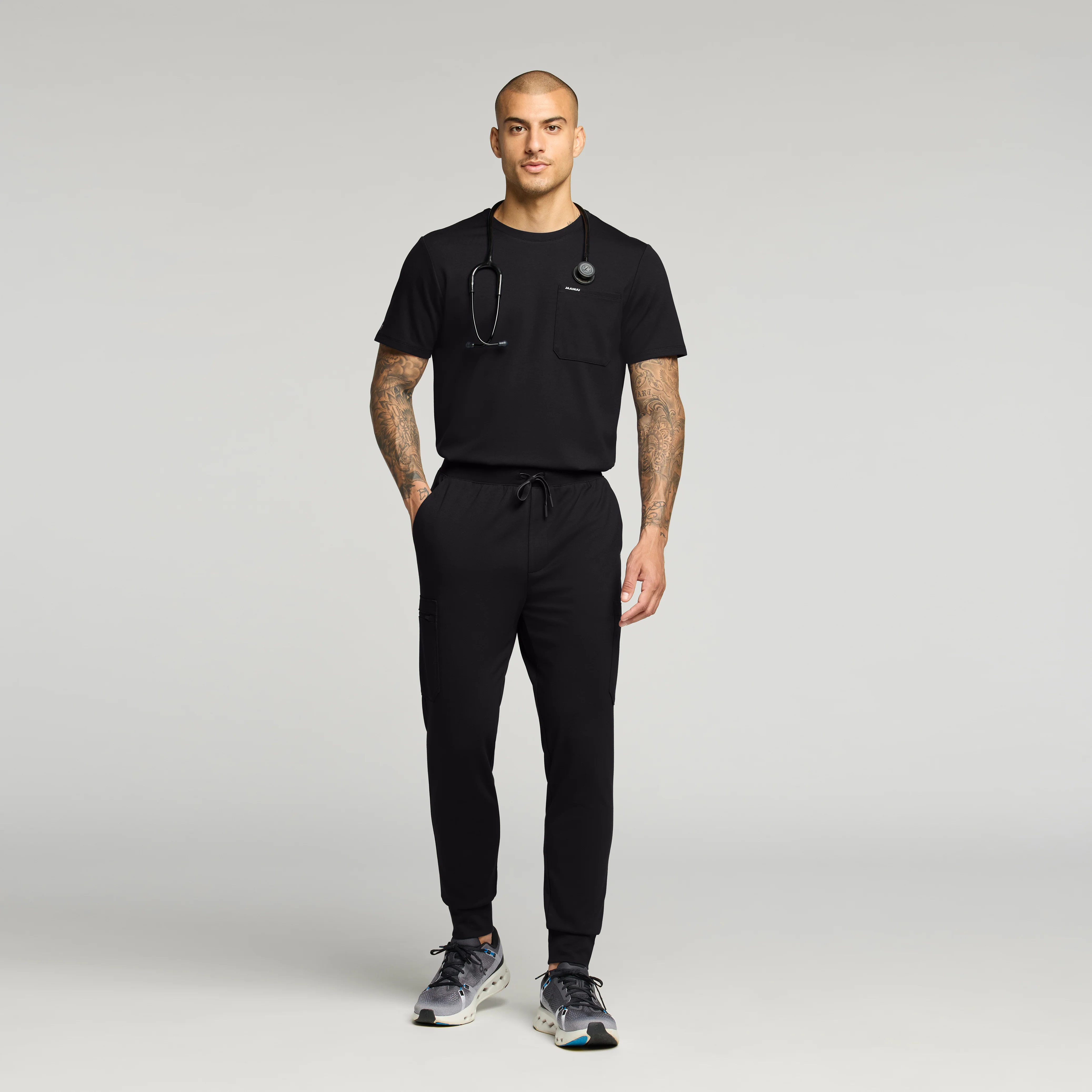 Finn Crewneck UltraSOFT Scrub Top - Black - Image 2
