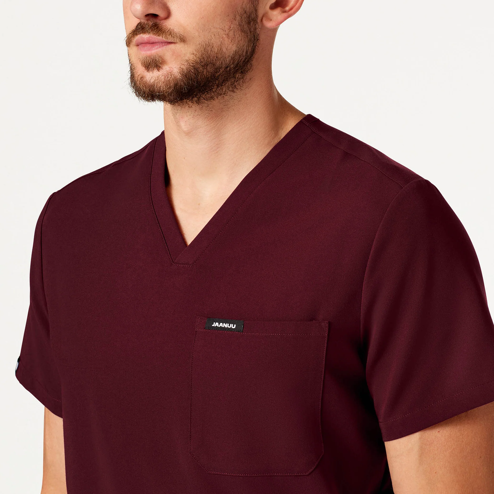 Holmes Everyday 1-Pocket Scrub Top - Burgundy - Image 4