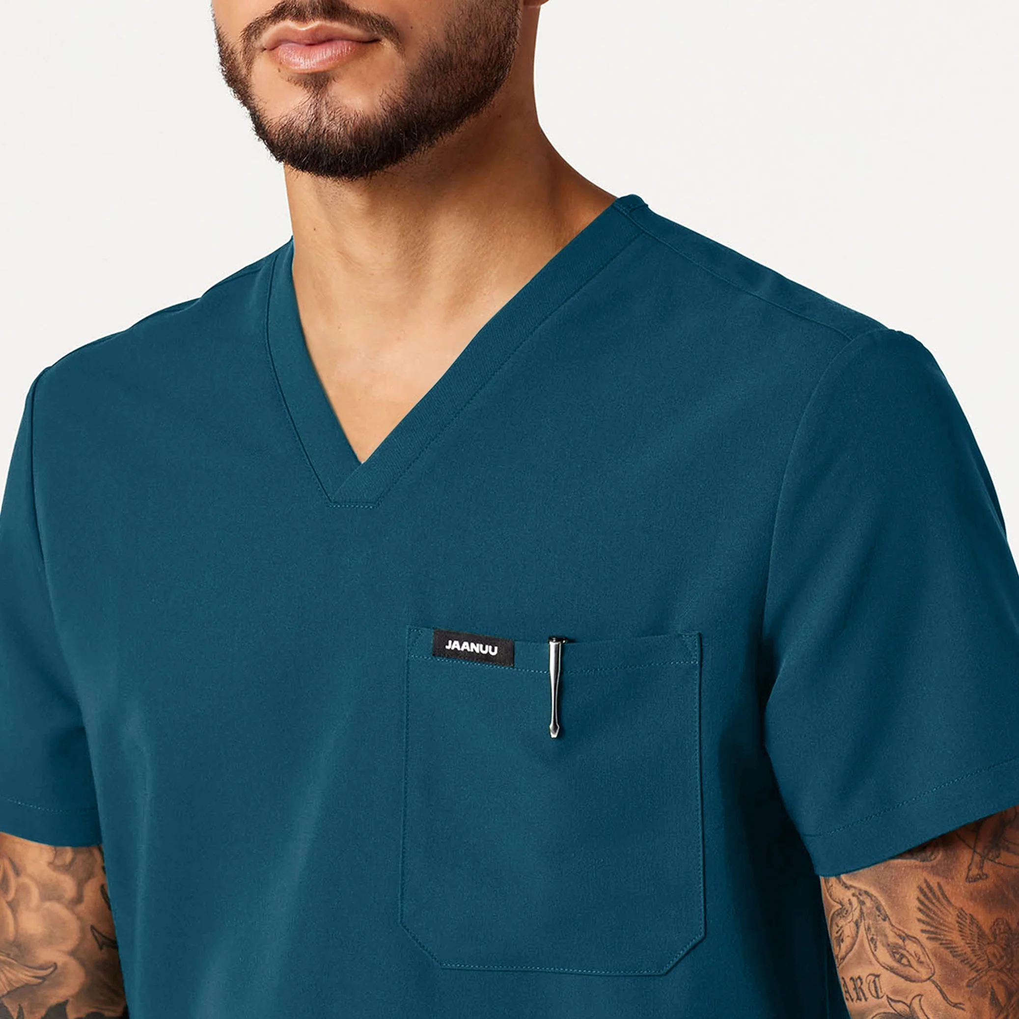 Holmes Everyday 1-Pocket Scrub Top - Caribbean Blue - Image 4