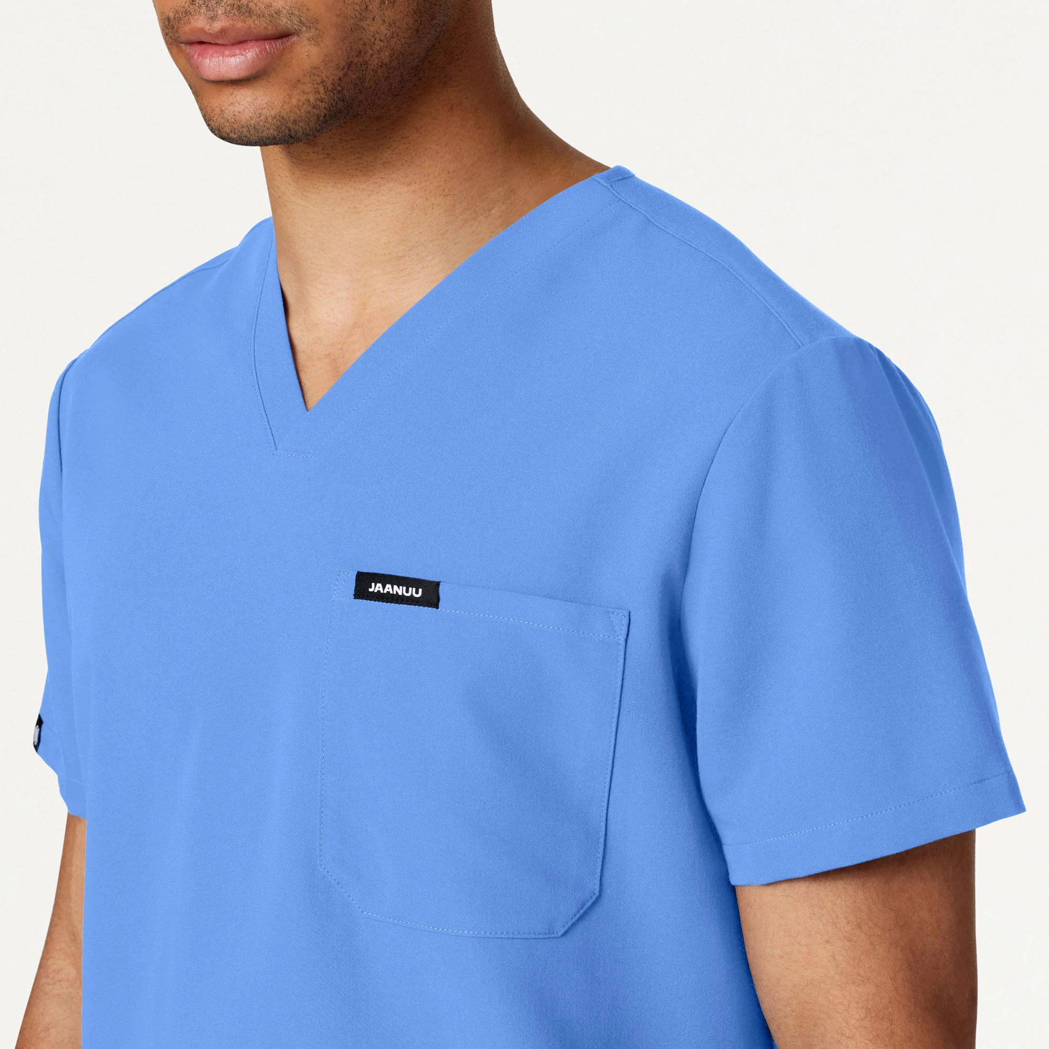 Holmes Everyday 1-Pocket Scrub Top - Ceil Blue - Image 4
