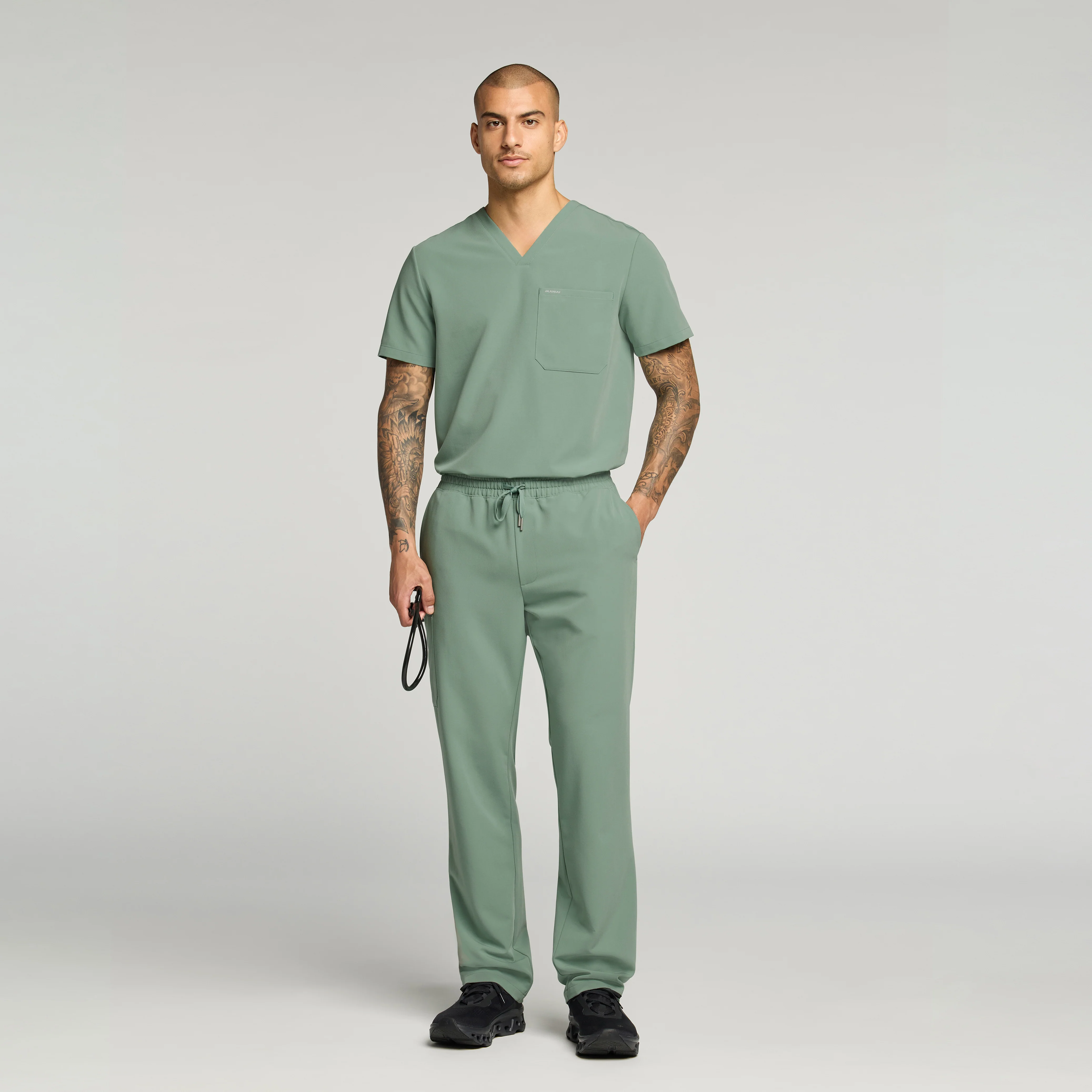 Holmes Everyday 1-Pocket Scrub Top - Sage - Image 2