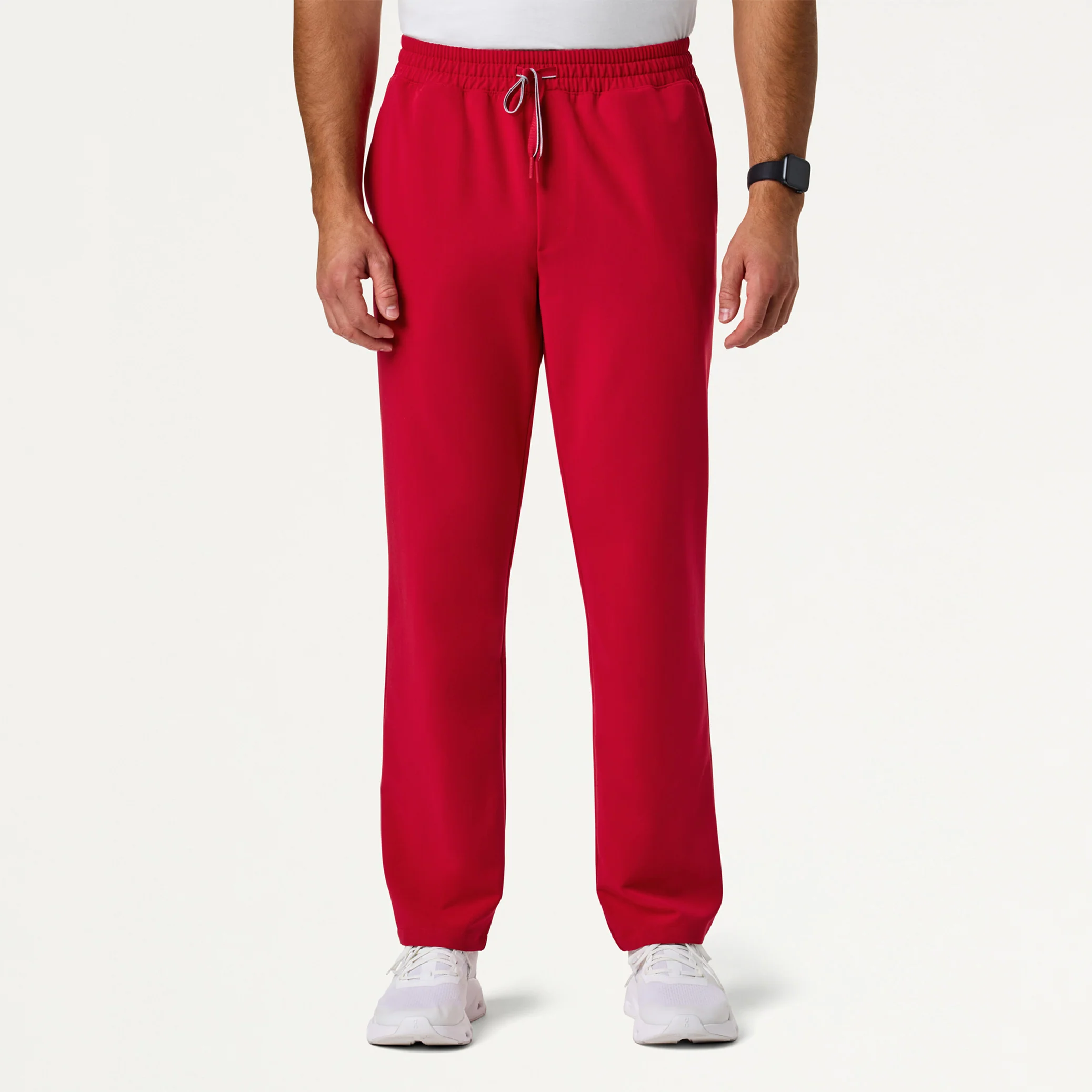 Jaanuu UltraLAST™ Essential Performance Men's 5-Pocket Scrub Set - Red - Image 4