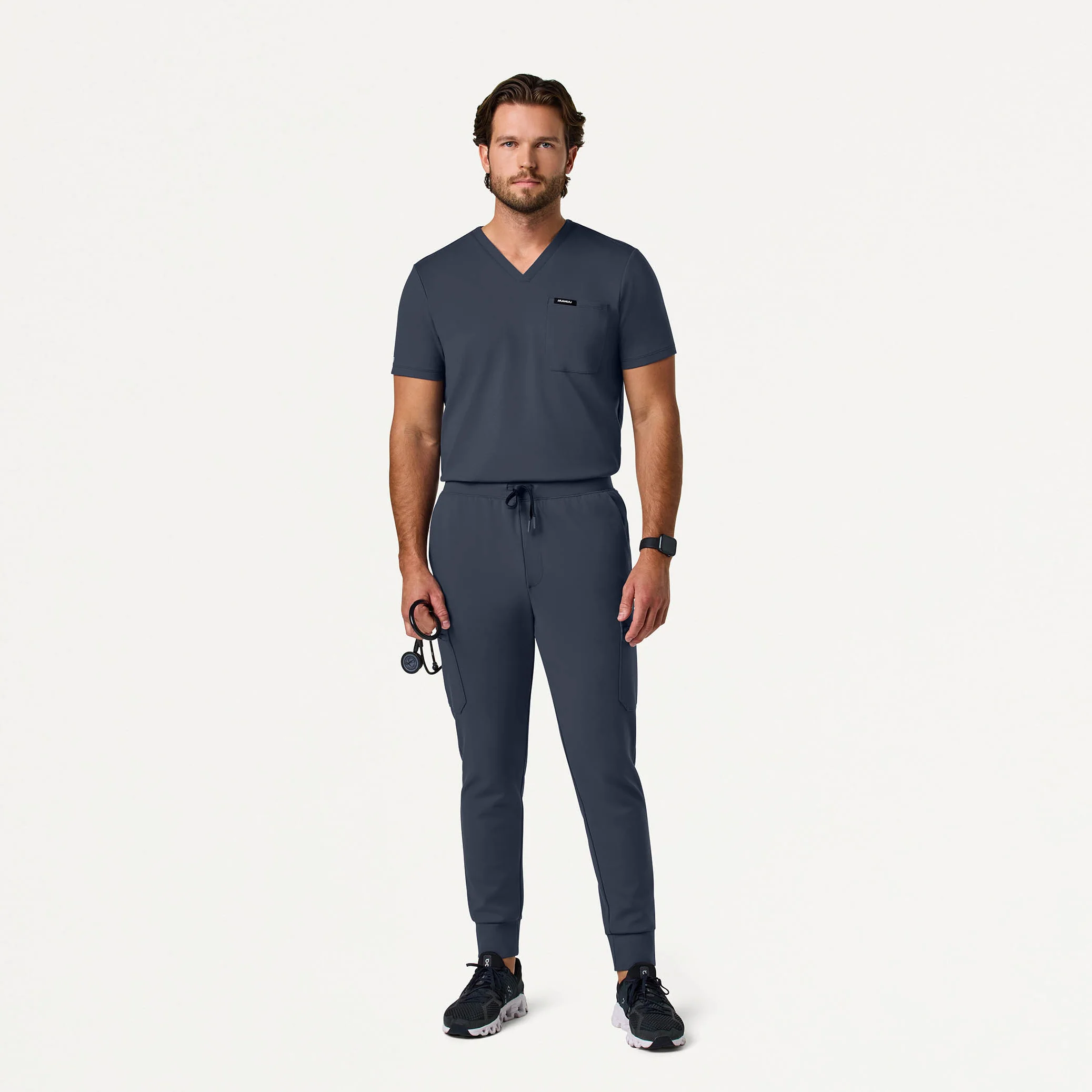 Ollie Slim UltraSOFT™ Cargo Scrub Jogger - Carbon Gray - Image 2