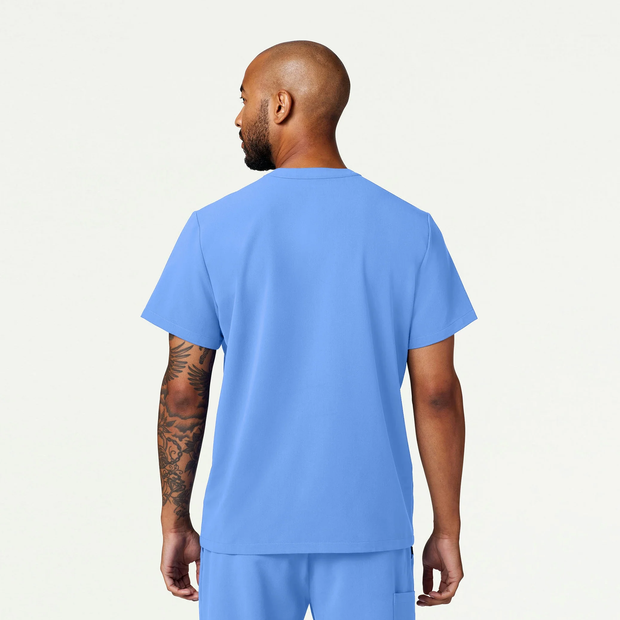 Reeve Henley Scrub Top - Ceil Blue - Image 3