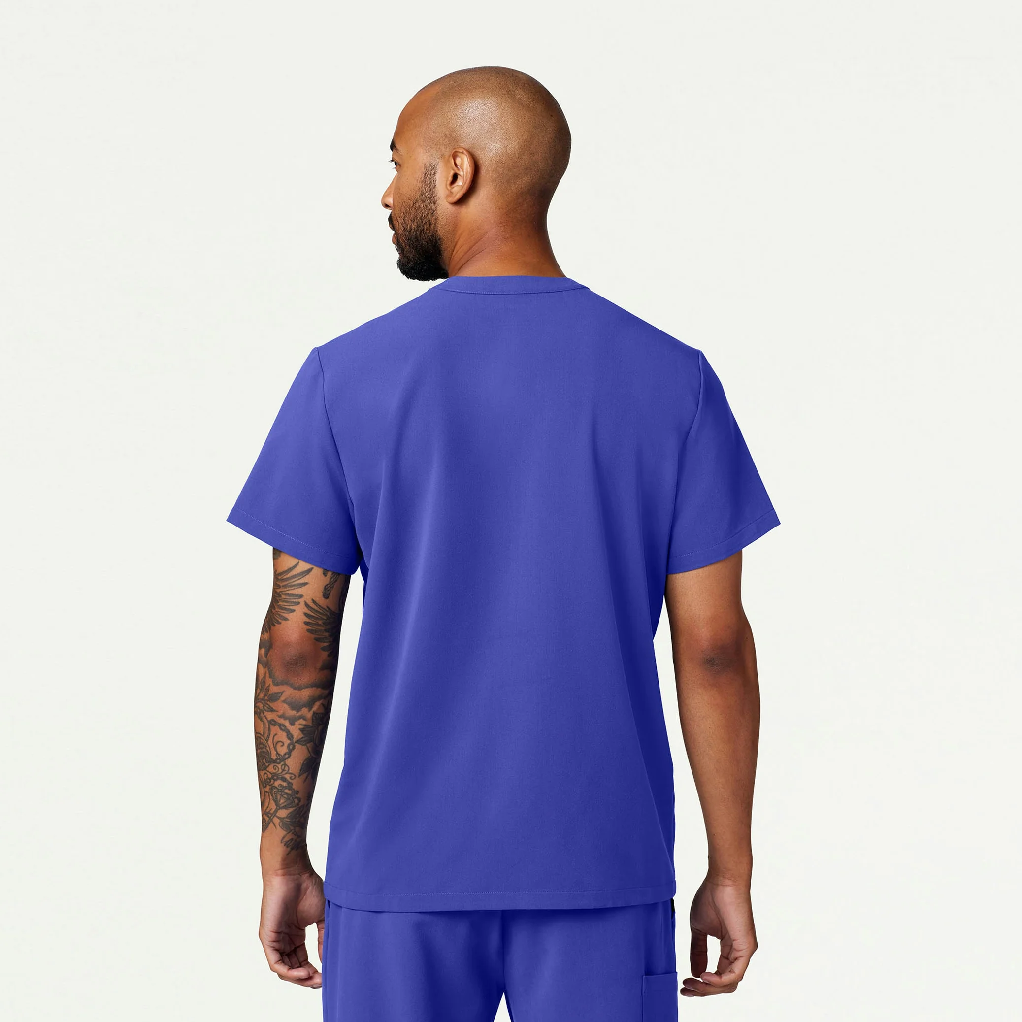 Reeve Henley Scrub Top - Moon Blue - Image 3