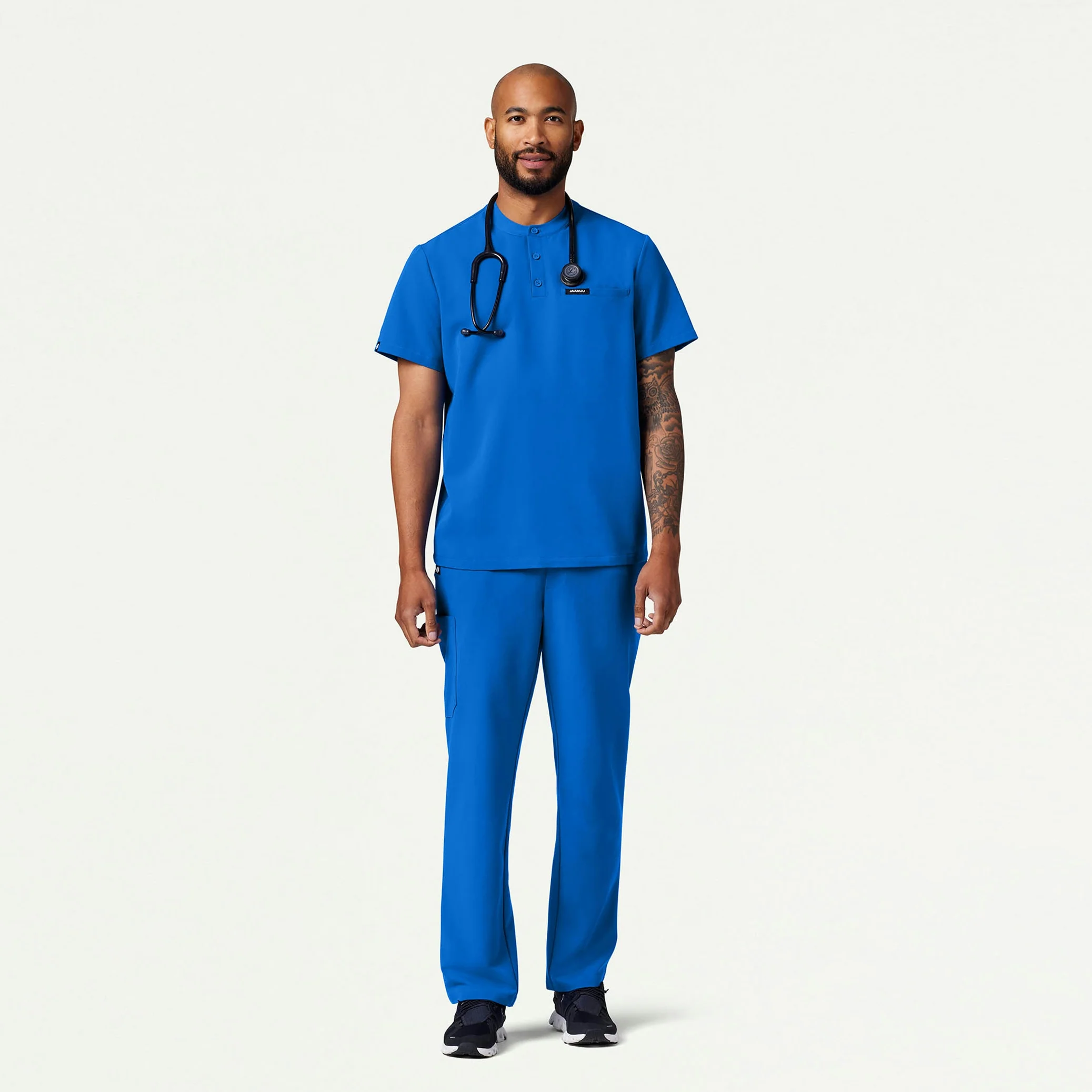 Reeve Henley Scrub Top - Royal Blue - Image 2