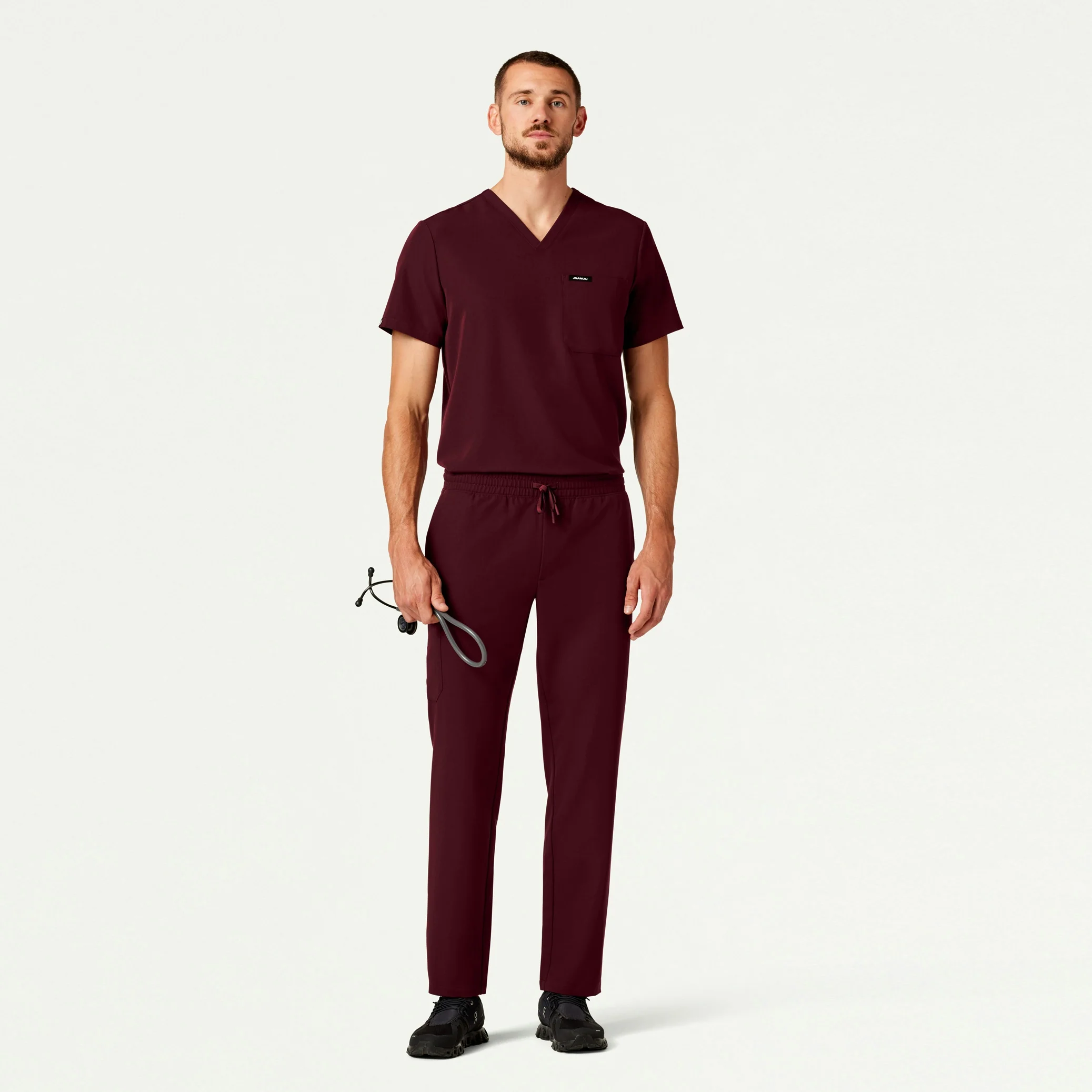 Rhodes Everyday Straight-Leg Scrub Pant - Burgundy - Image 3