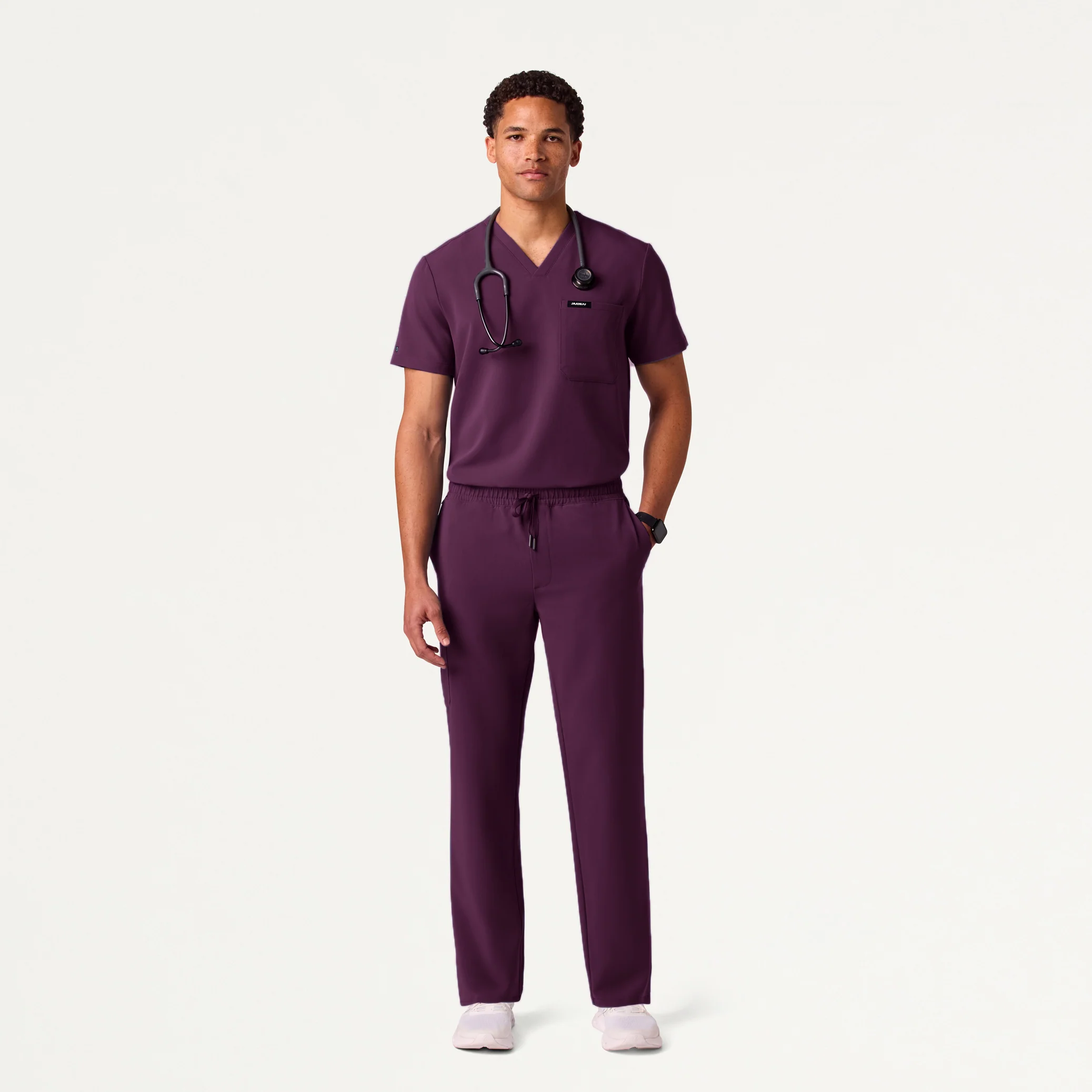 Rhodes Everyday Straight-Leg Scrub Pant - Deep Eggplant - Image 2