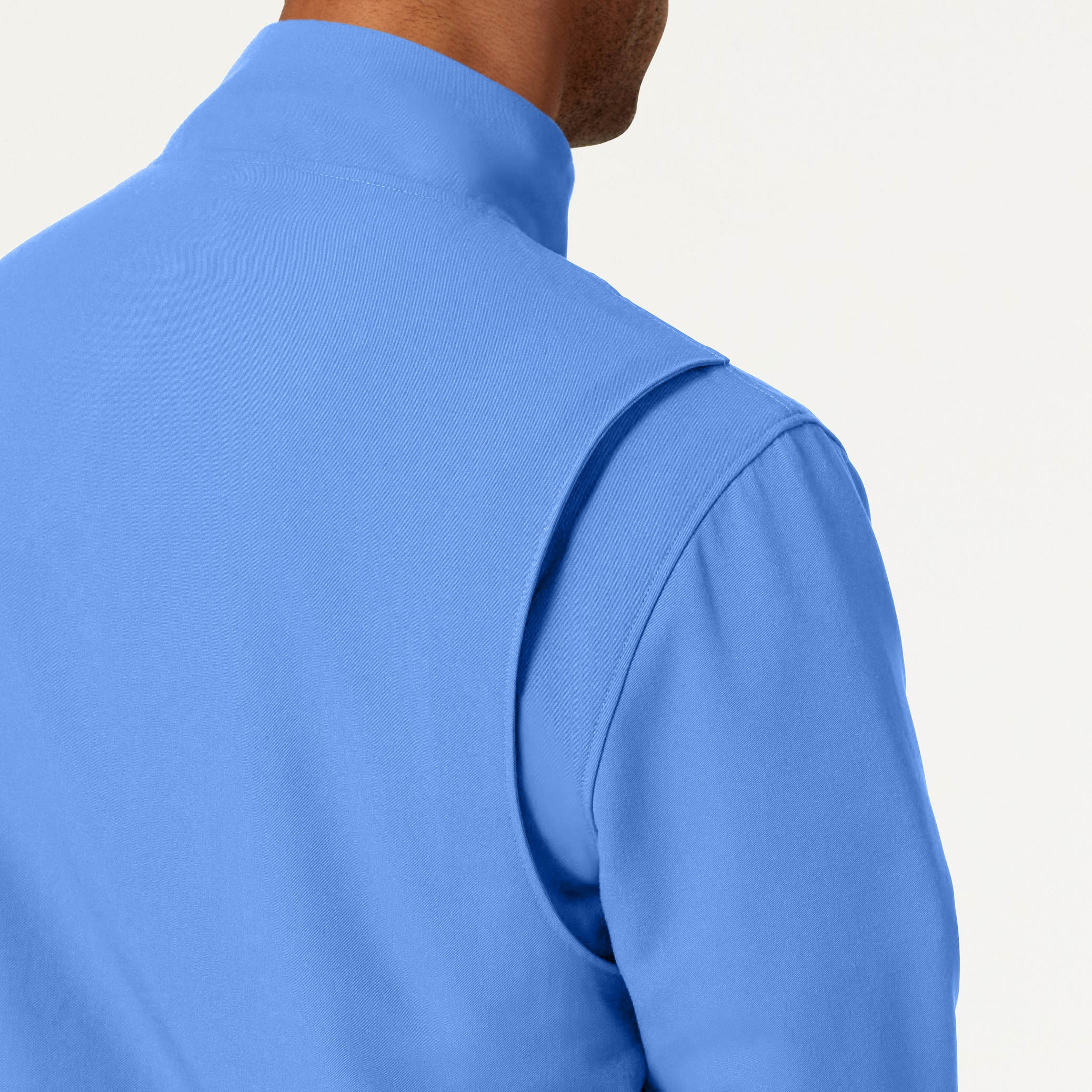 Wolfe Everyday 6-Pocket Scrub Jacket - Ceil Blue - Image 5