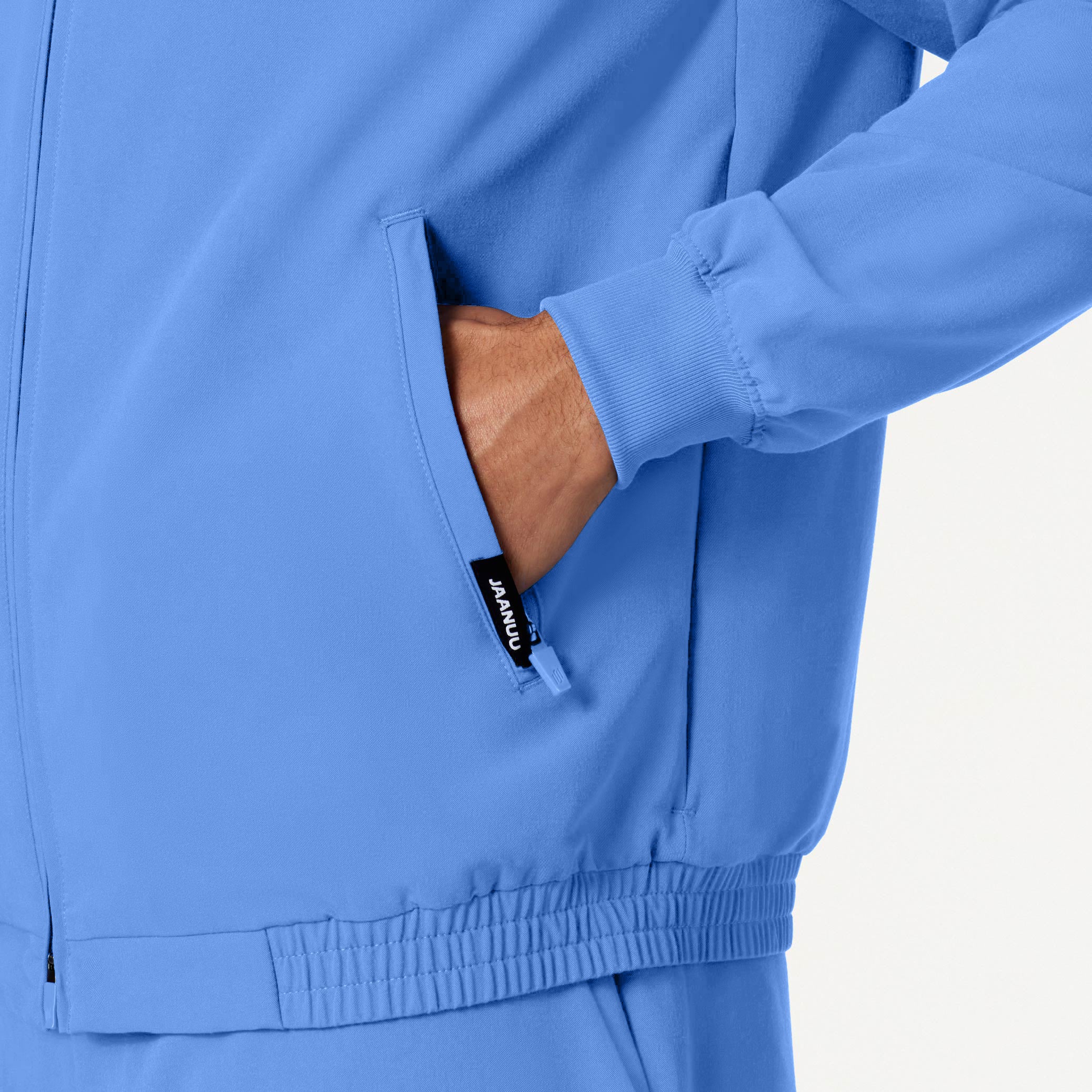 Wolfe Everyday 6-Pocket Scrub Jacket - Ceil Blue - Image 6