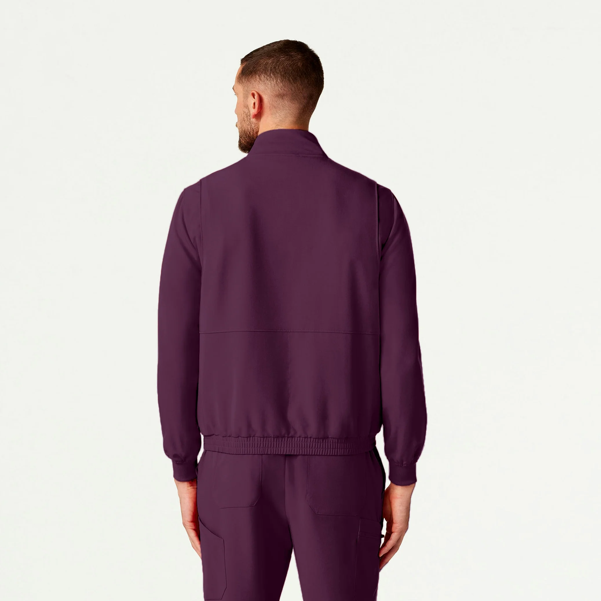 Wolfe Everyday 6-Pocket Scrub Jacket - Dark Amethyst - Image 3
