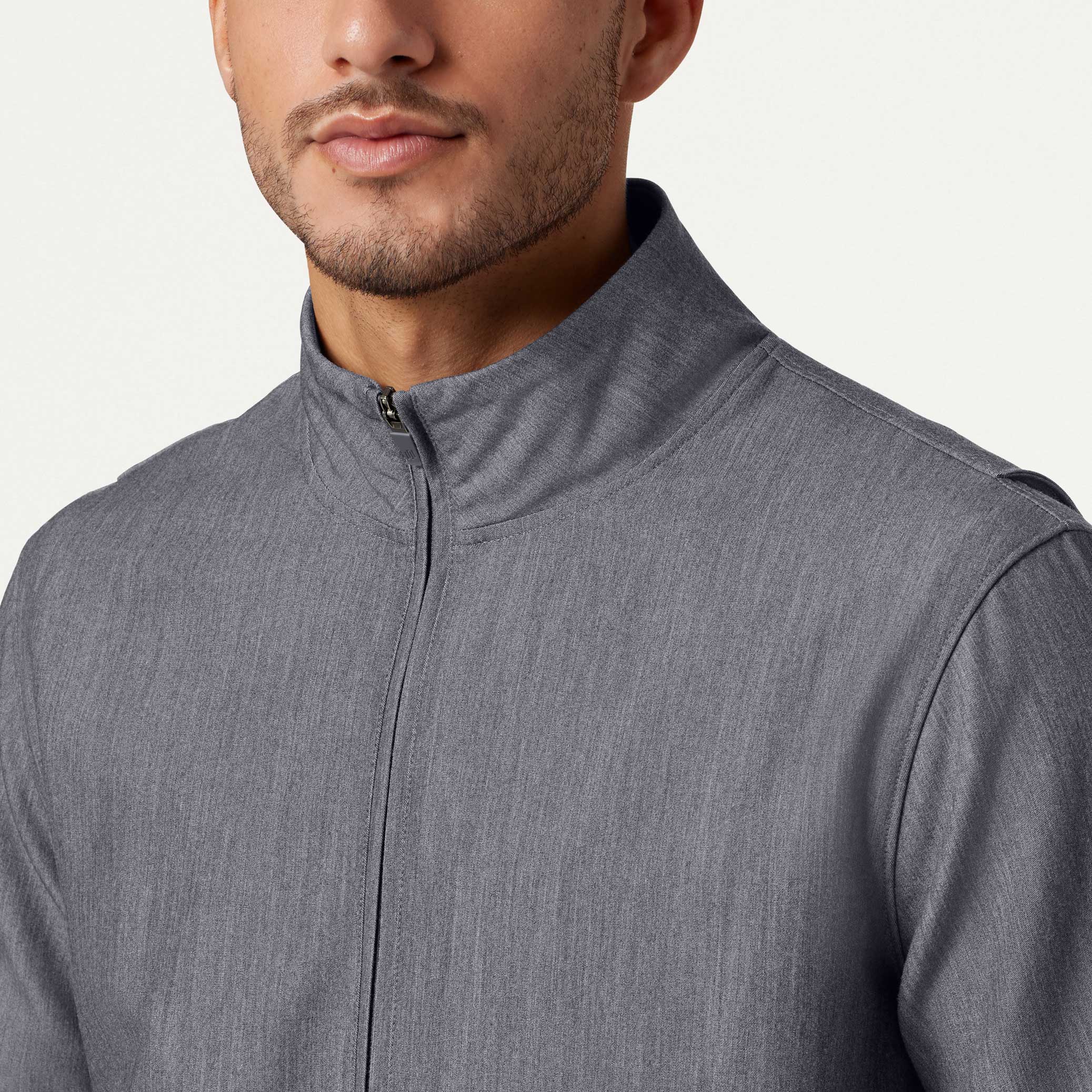 Wolfe Everyday 6-Pocket Scrub Jacket - Heather Gray - Image 4