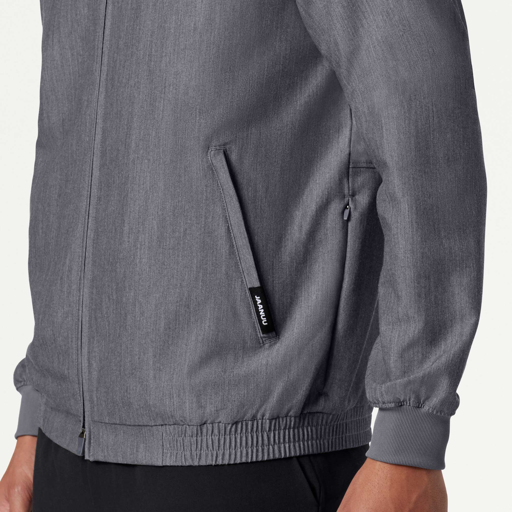 Wolfe Everyday 6-Pocket Scrub Jacket - Heather Gray - Image 5