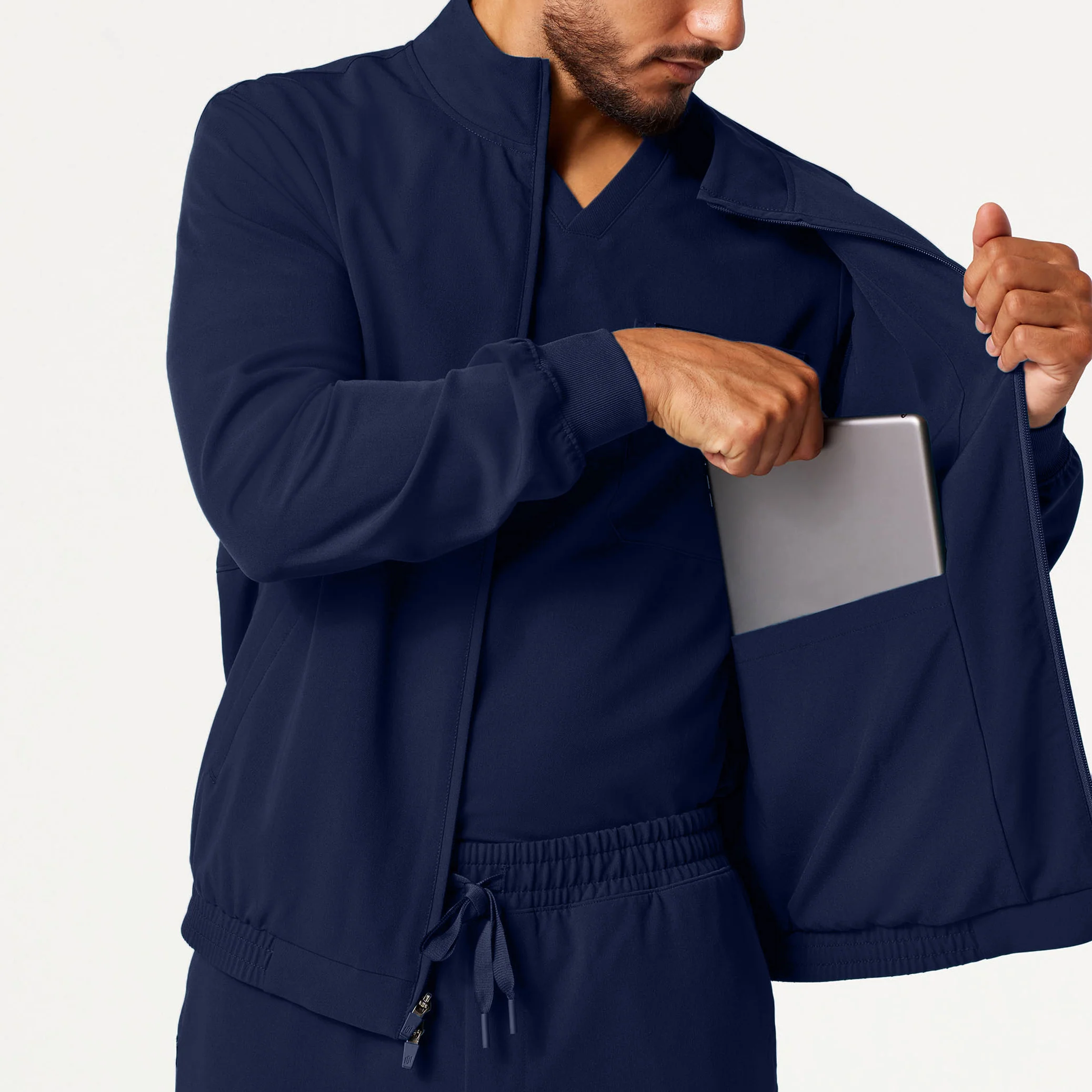 Wolfe Everyday 6-Pocket Scrub Jacket - Midnight Navy - Image 5