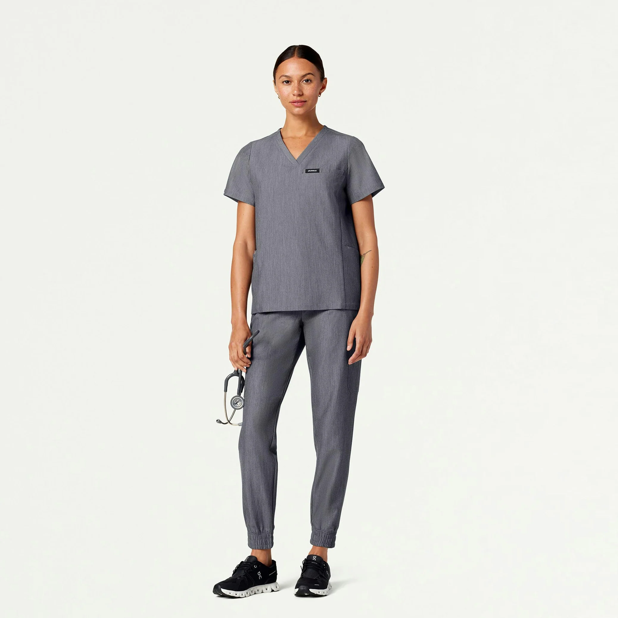 The 10-Pocket Scrub Set - Heather Gray