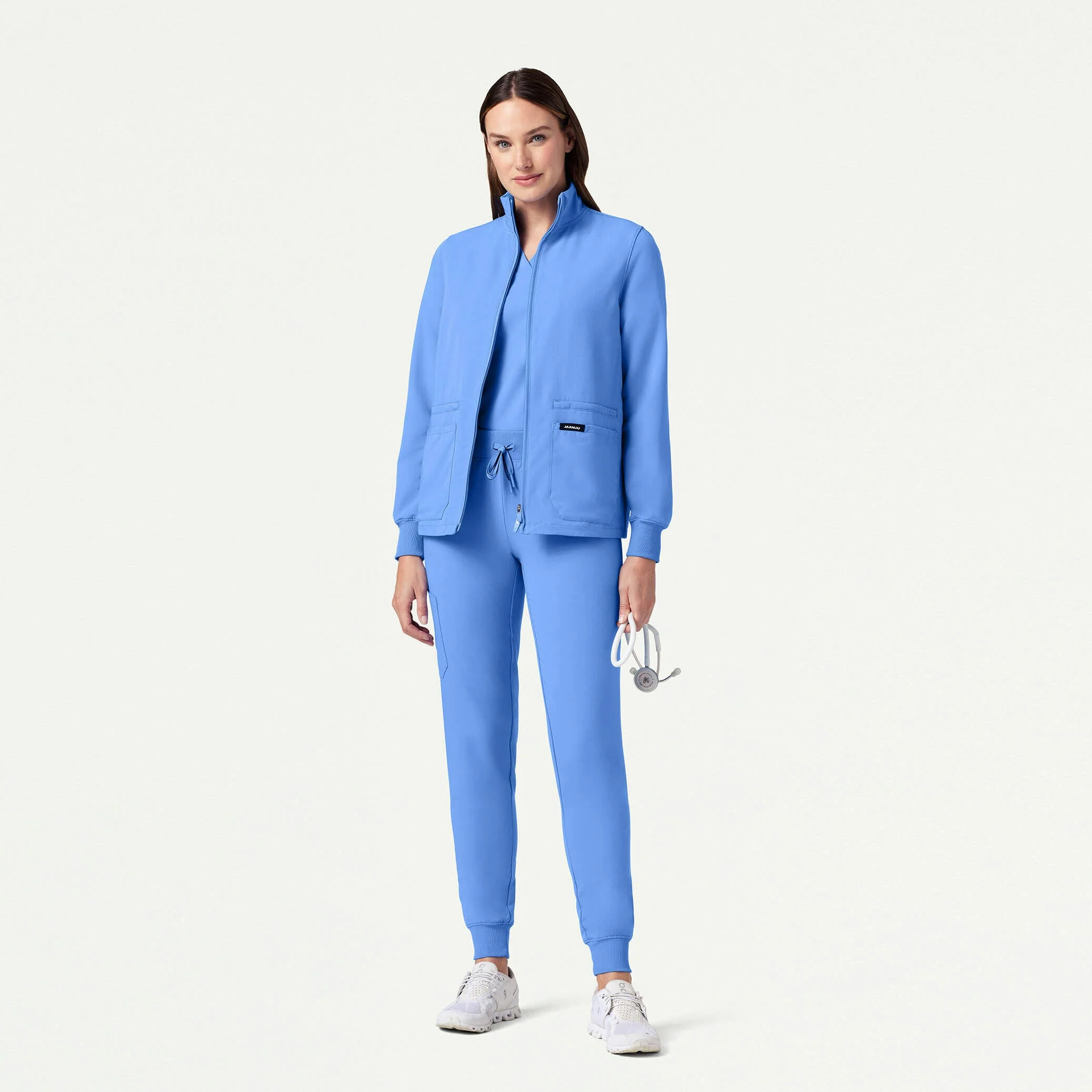 The Alex Jacket Scrub Set - Ceil Blue