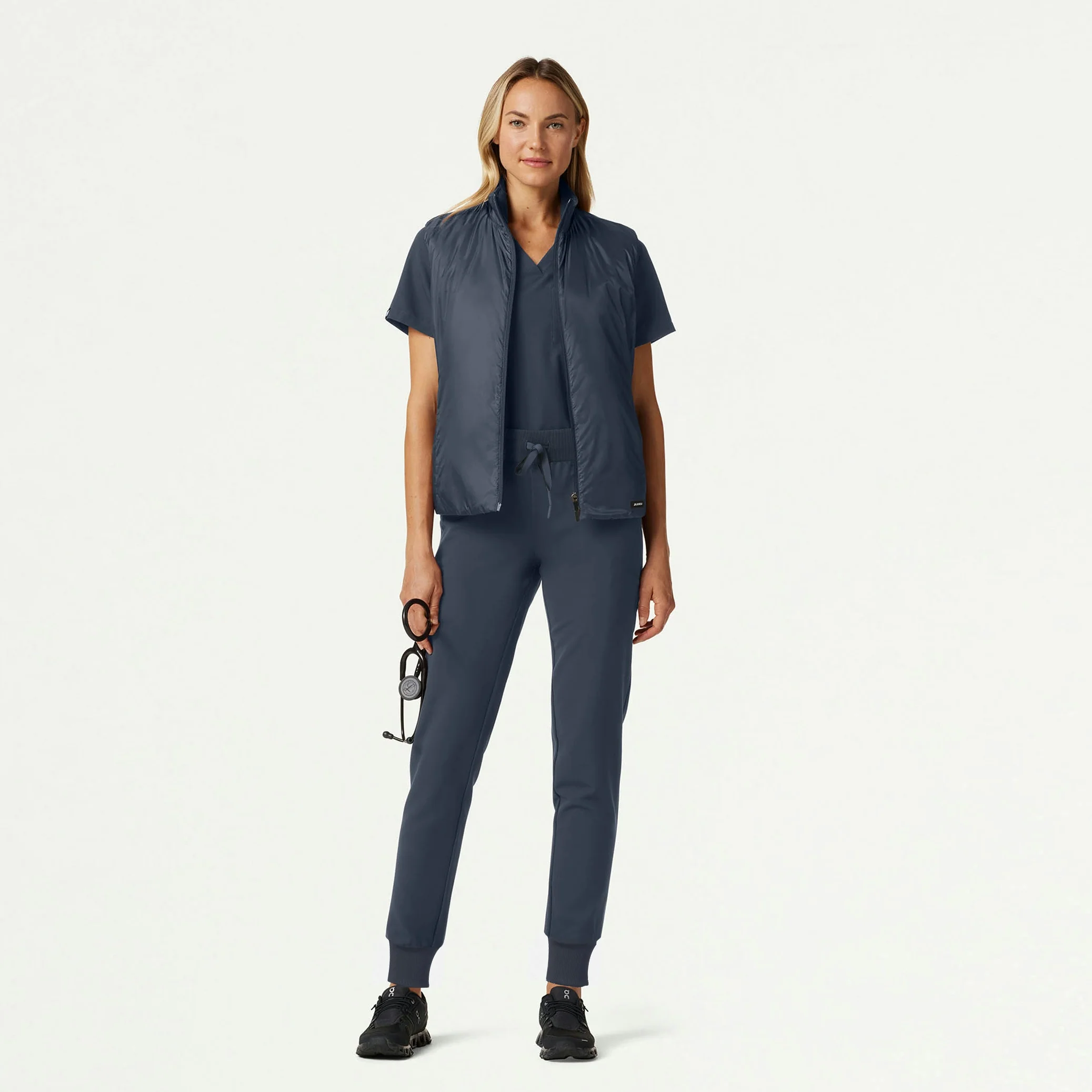 The Alex Vest Scrub Set - Carbon Gray