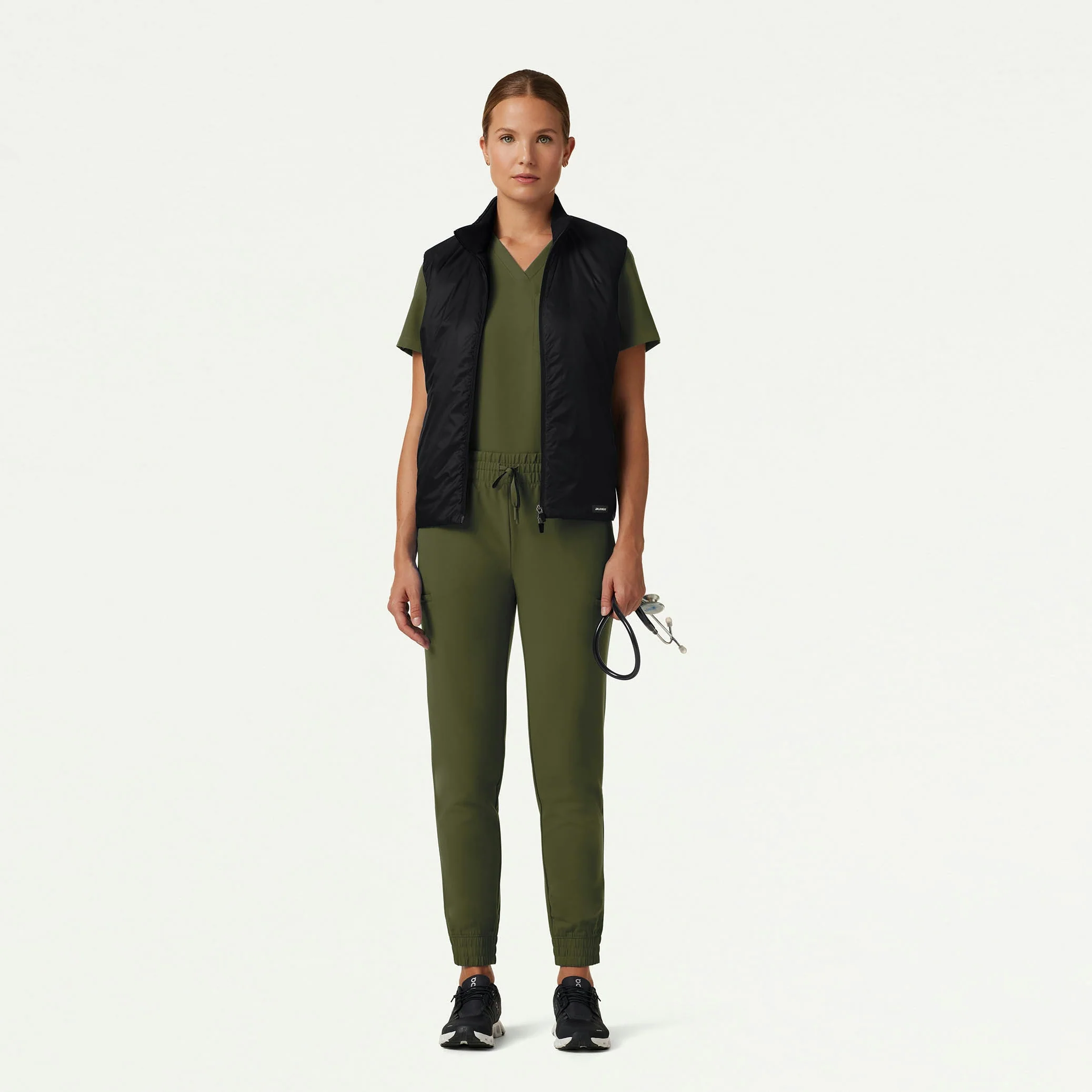 The Alex Vest Scrub Set - Olive