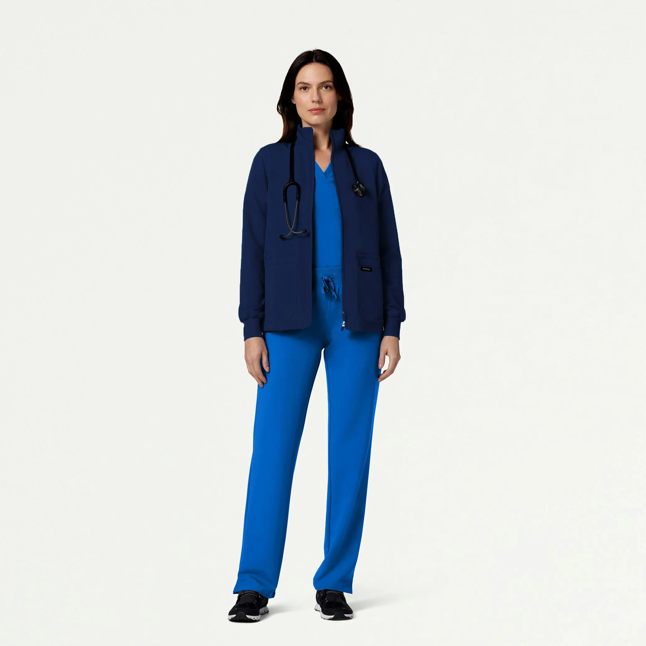 The Ava Jacket Scrub Set - Black - Image 2