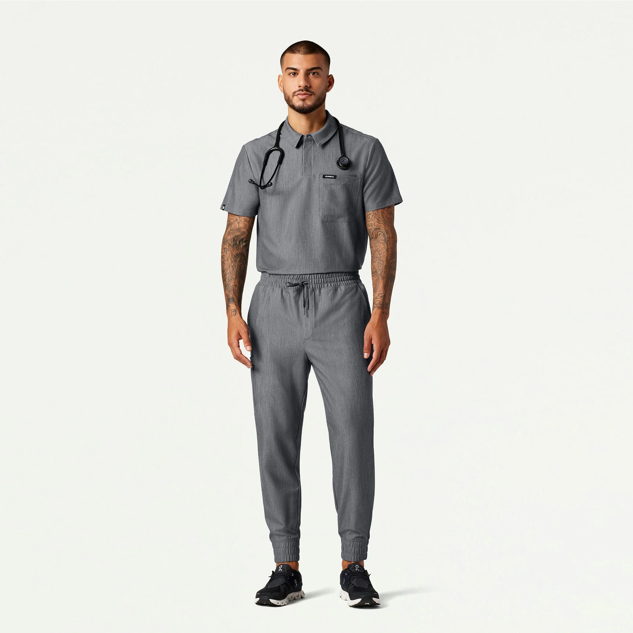 The Bentham Essential Scrub Set - Heather Gray