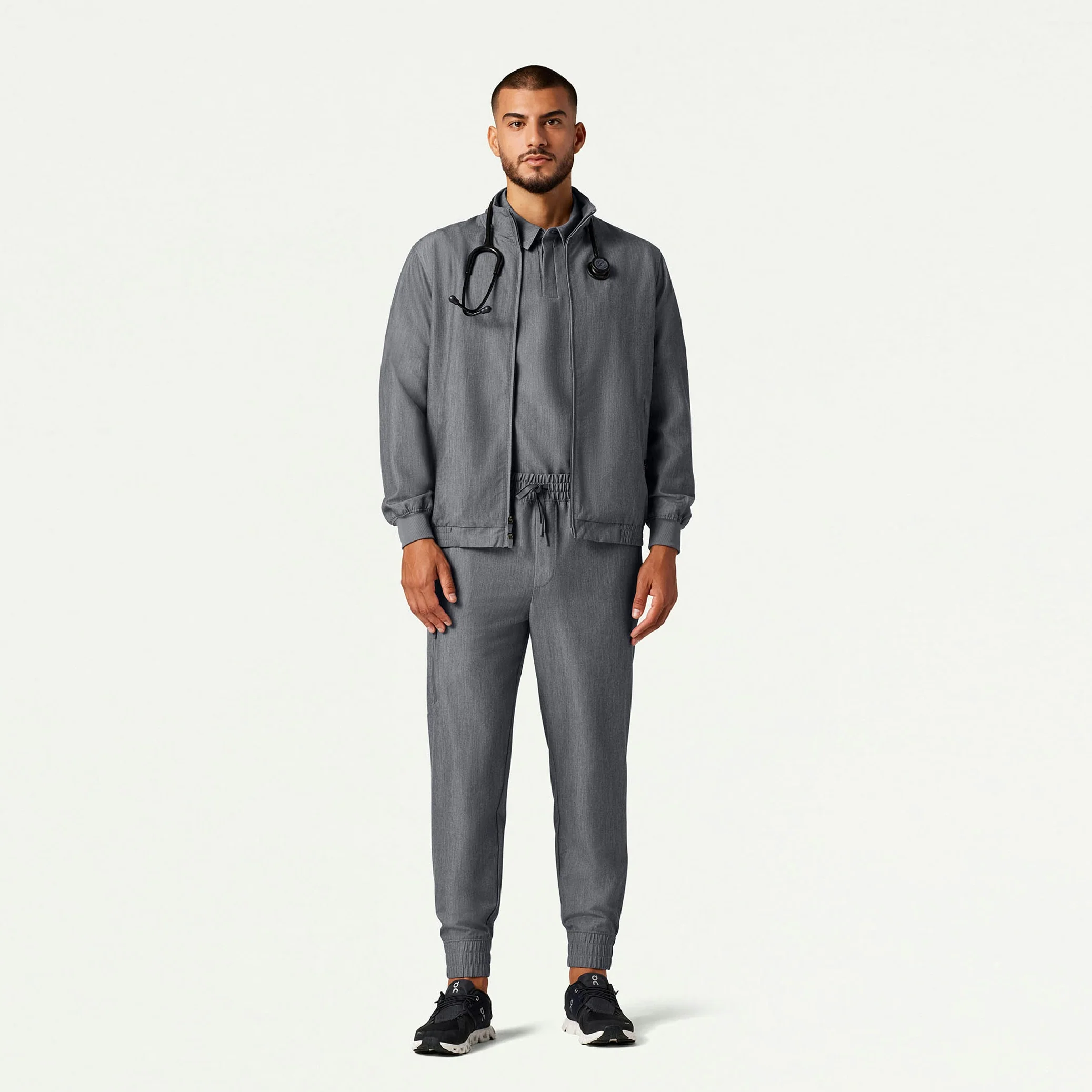 The Bentham Jacket Scrub Set - Heather Gray