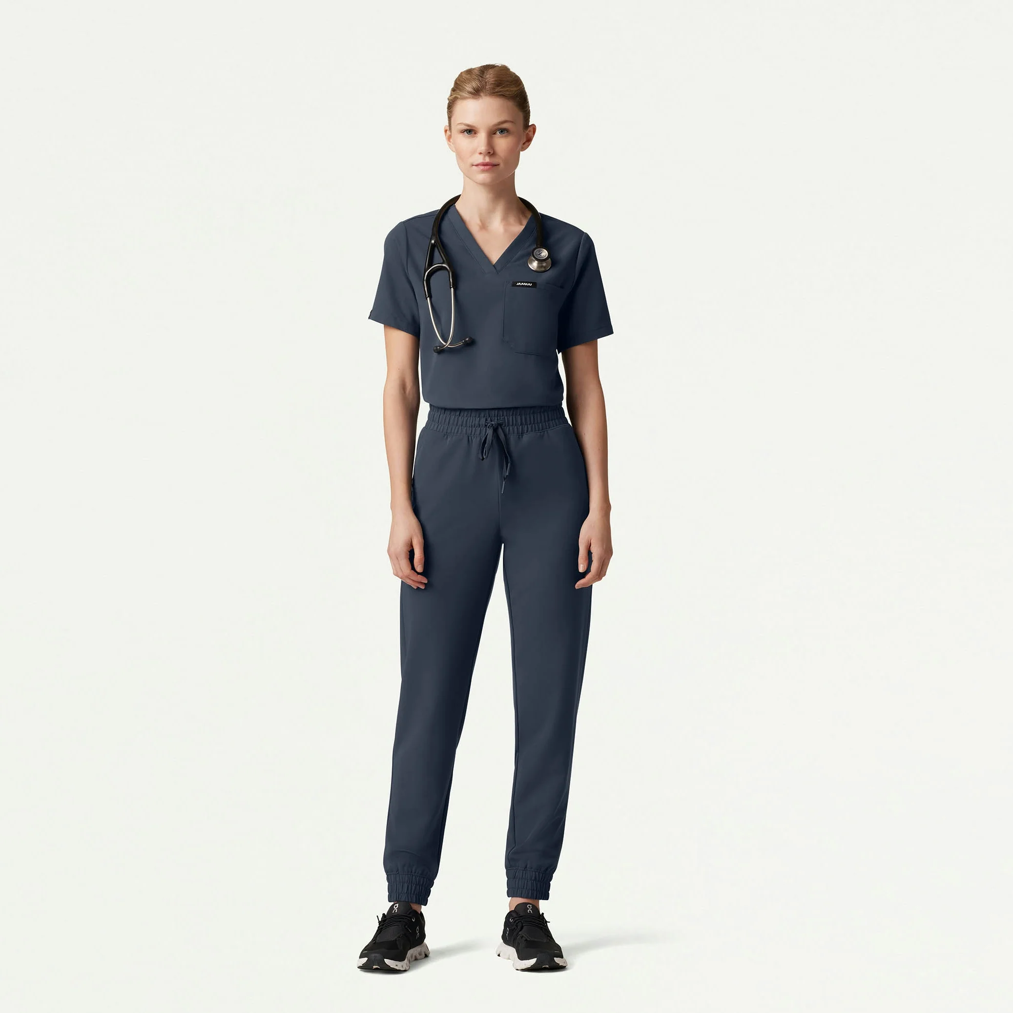 The Cam Essential Scrub Set - Carbon Gray
