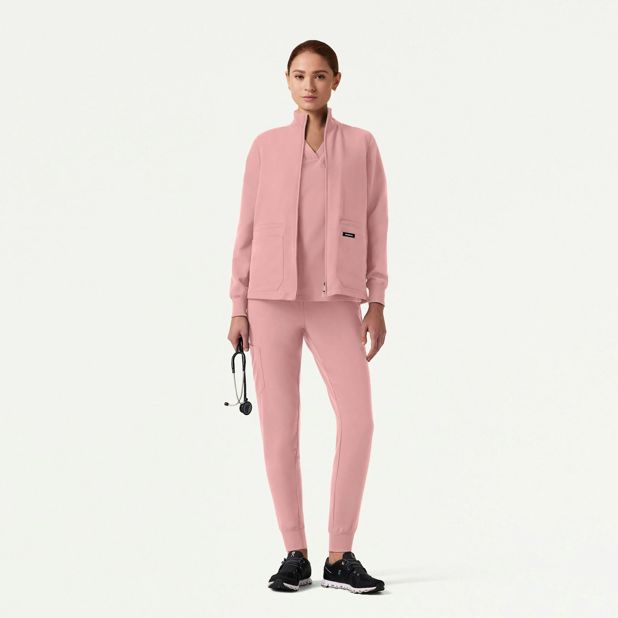 The Emile Jacket Scrub Set - Mauve