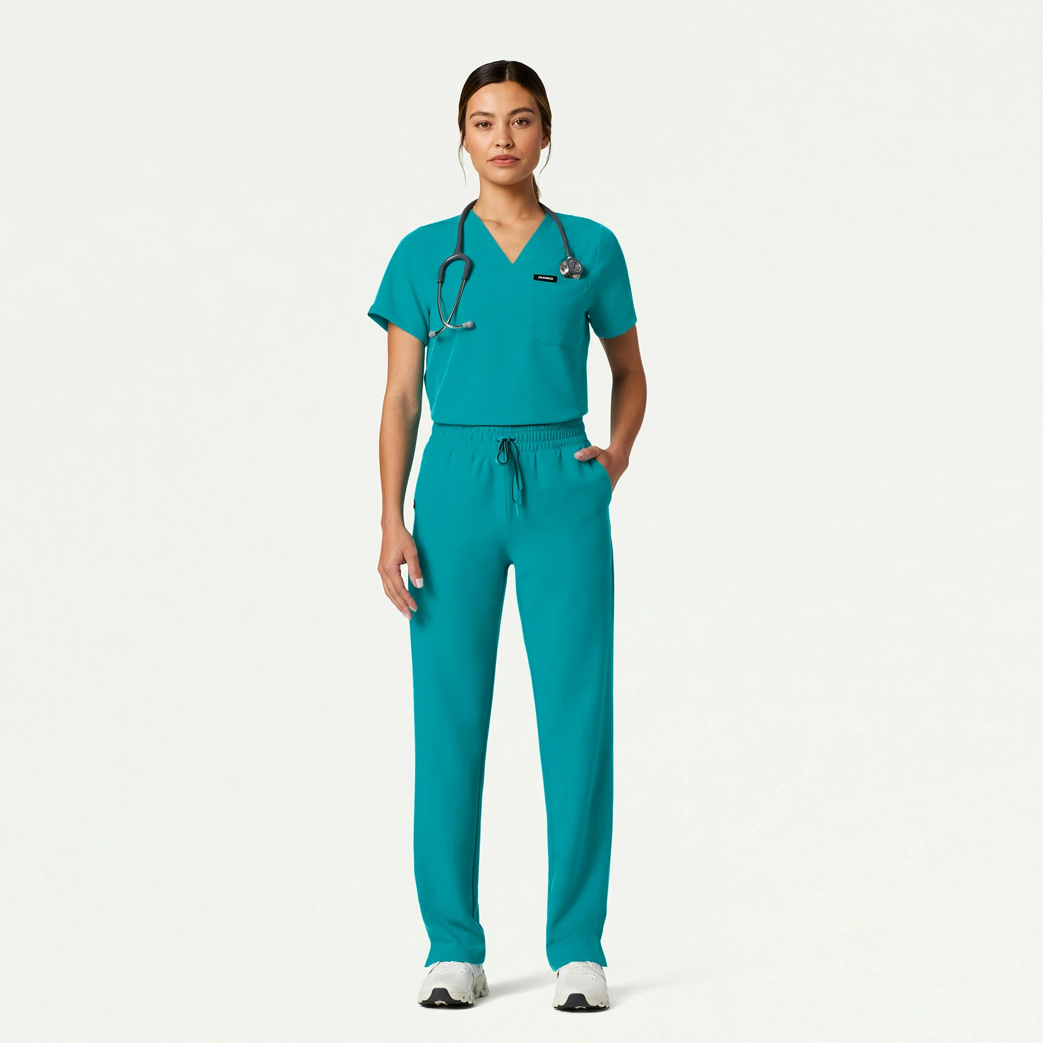 The Emma Essential Scrub Set - Heather Gray