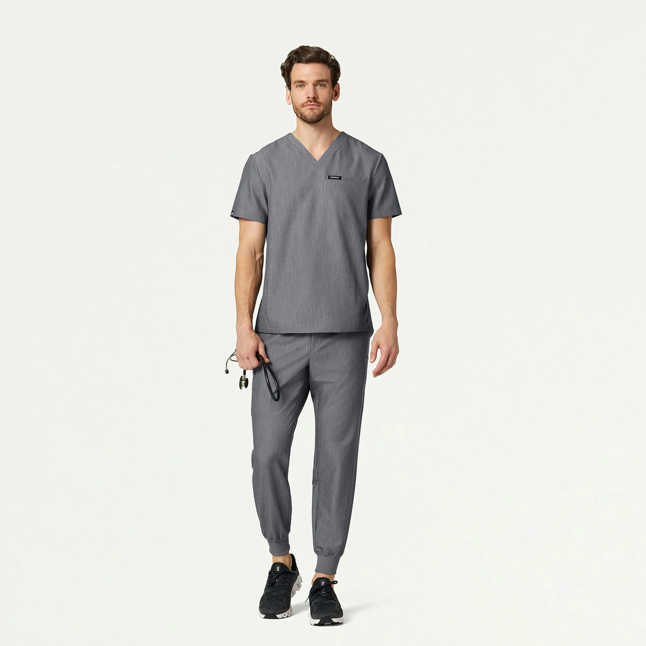 The Geiger Essential Scrub Set - Heather Gray
