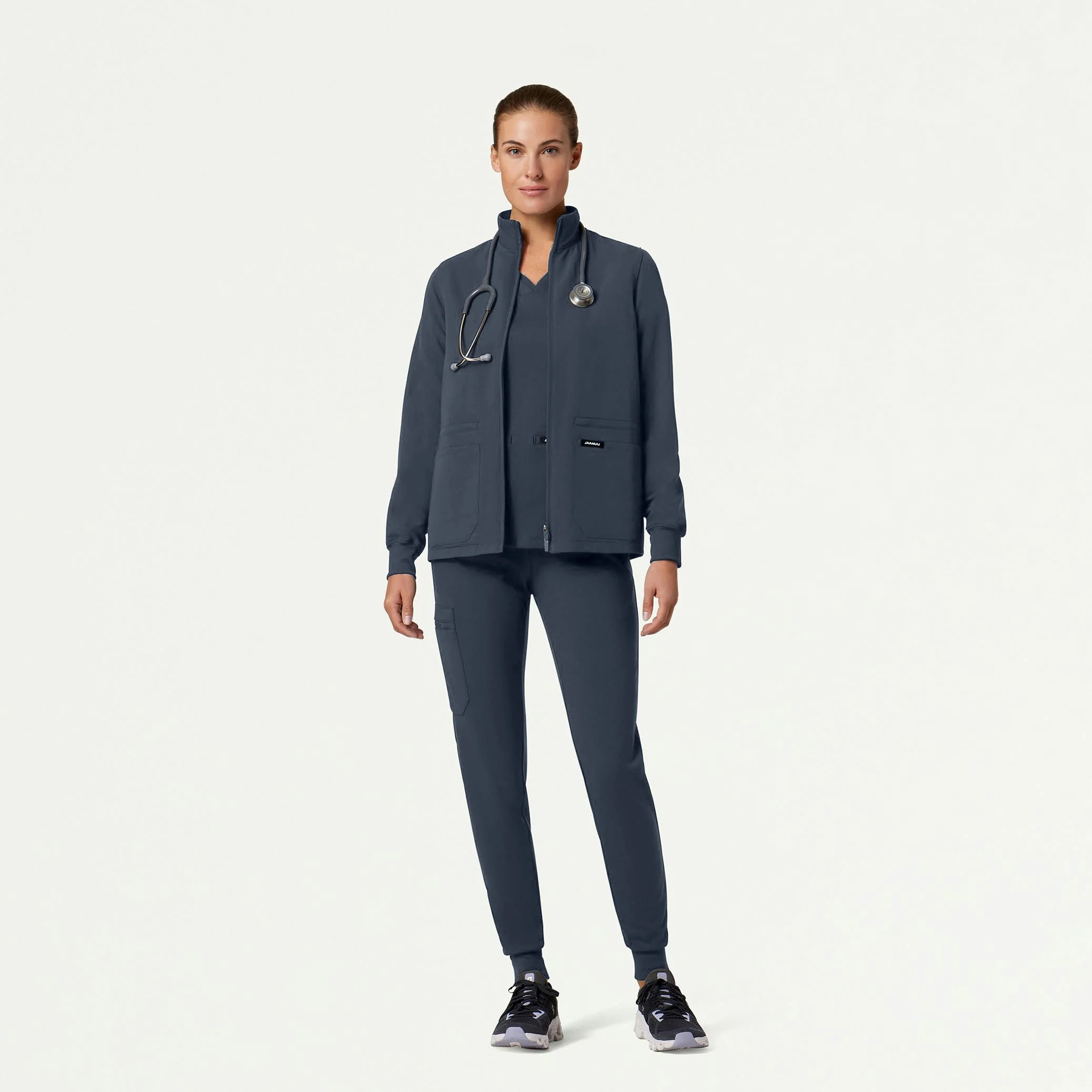 The Newland Jacket Scrub Set - Carbon Gray