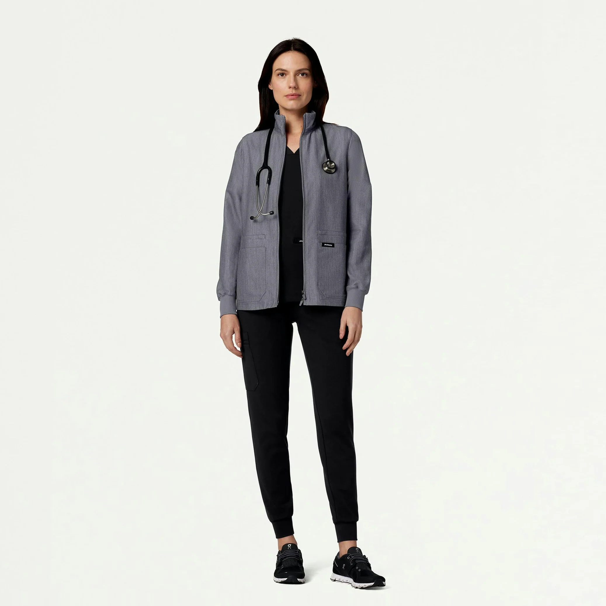 The Newland Jacket Scrub Set - Heather Gray