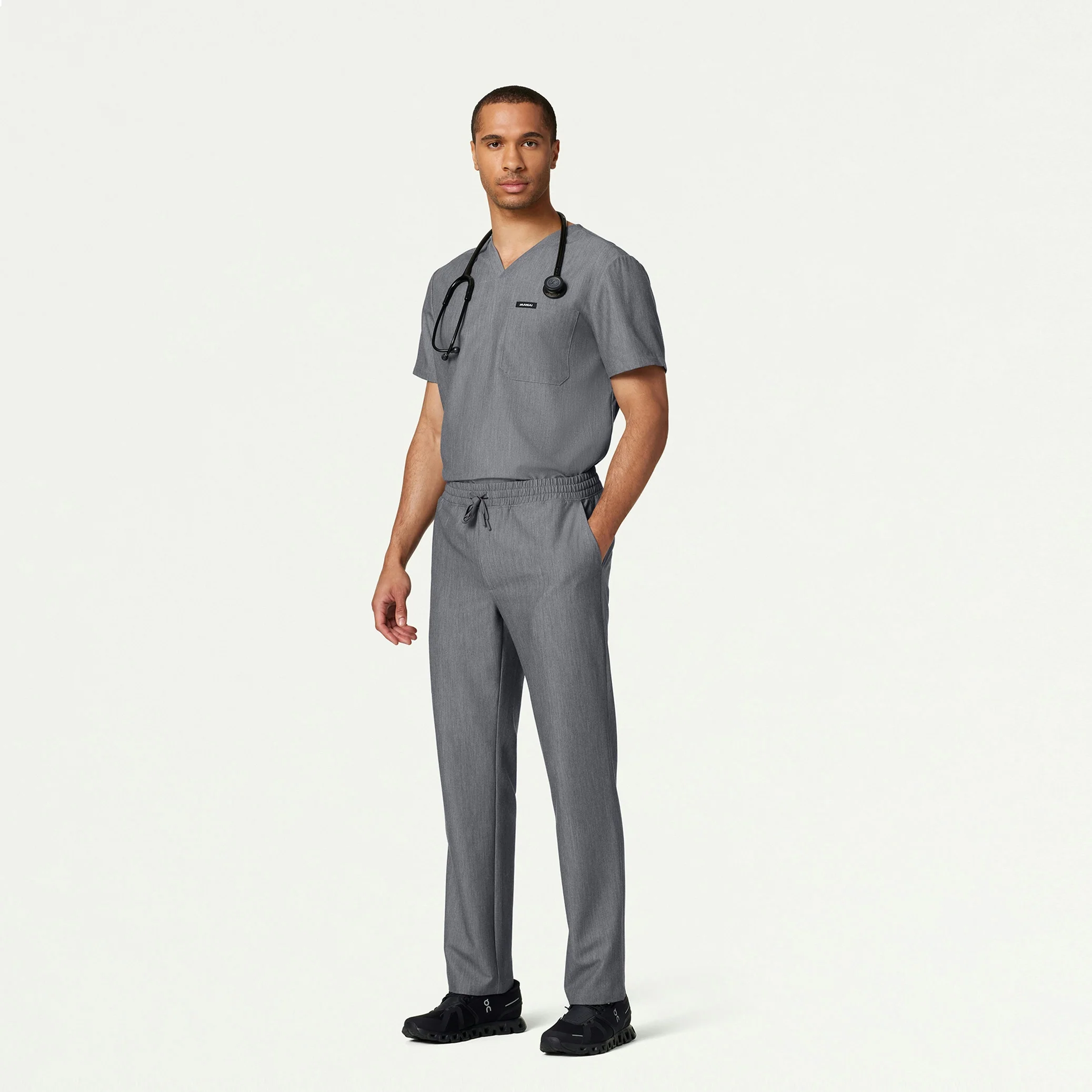 The Niels Essential Scrub Set - Heather Gray