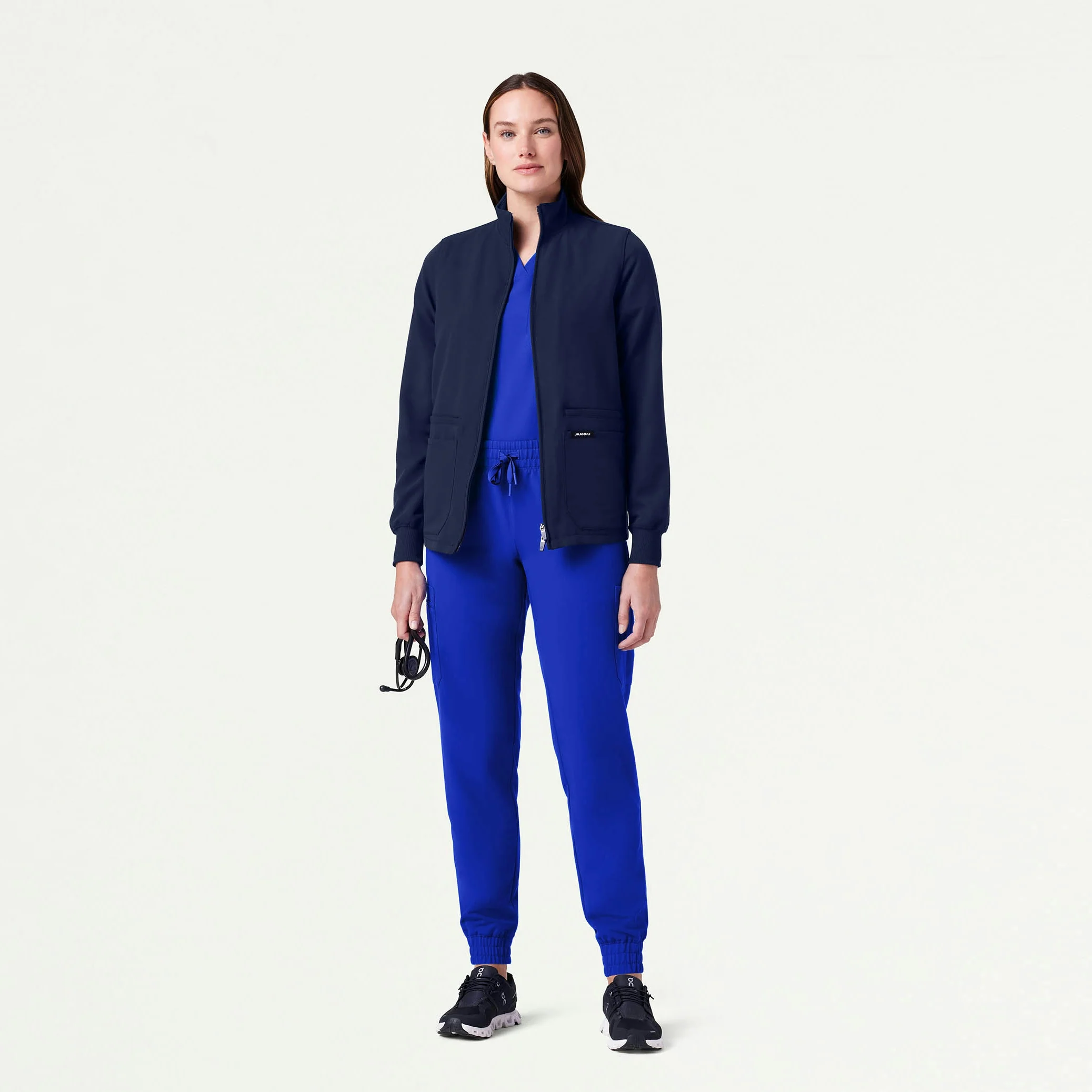 The Ryla Jacket Scrub Set - Black