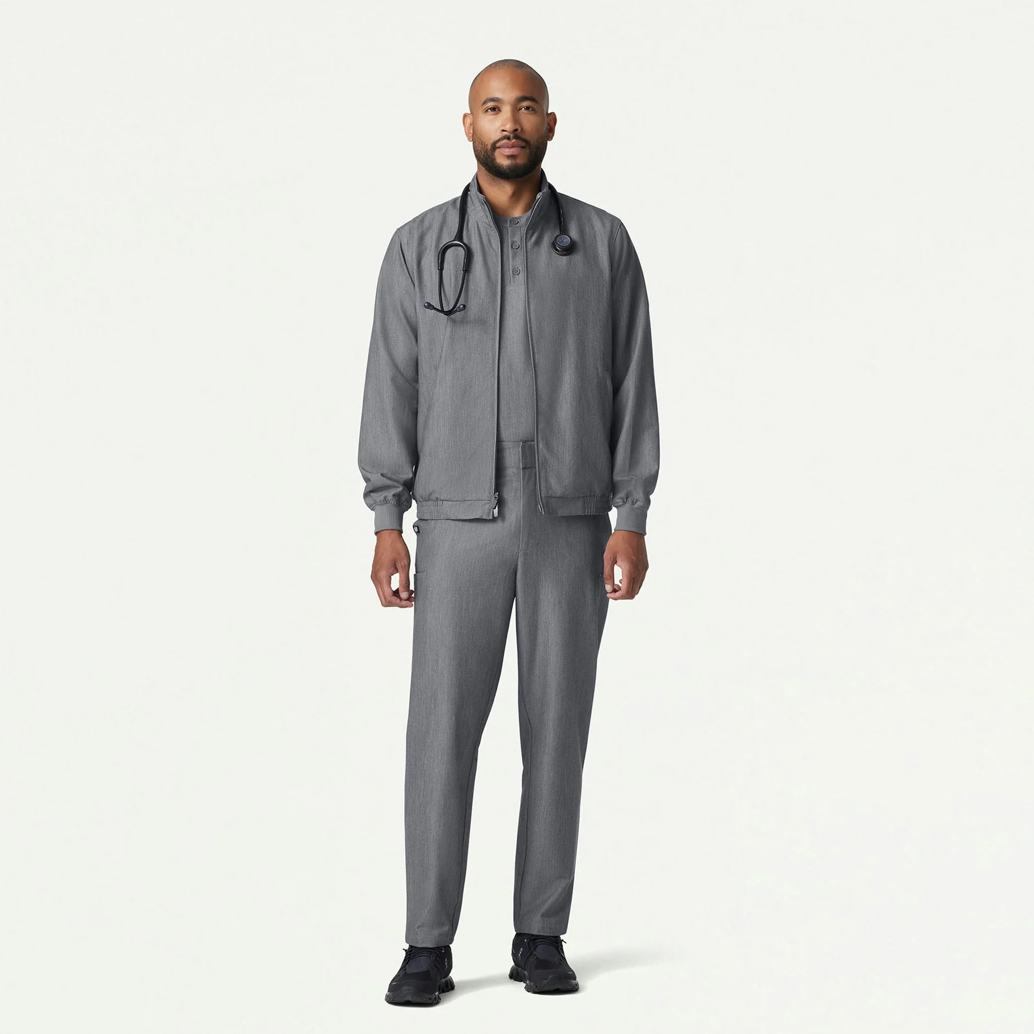 The Thom Jacket Scrub Set - Heather Gray