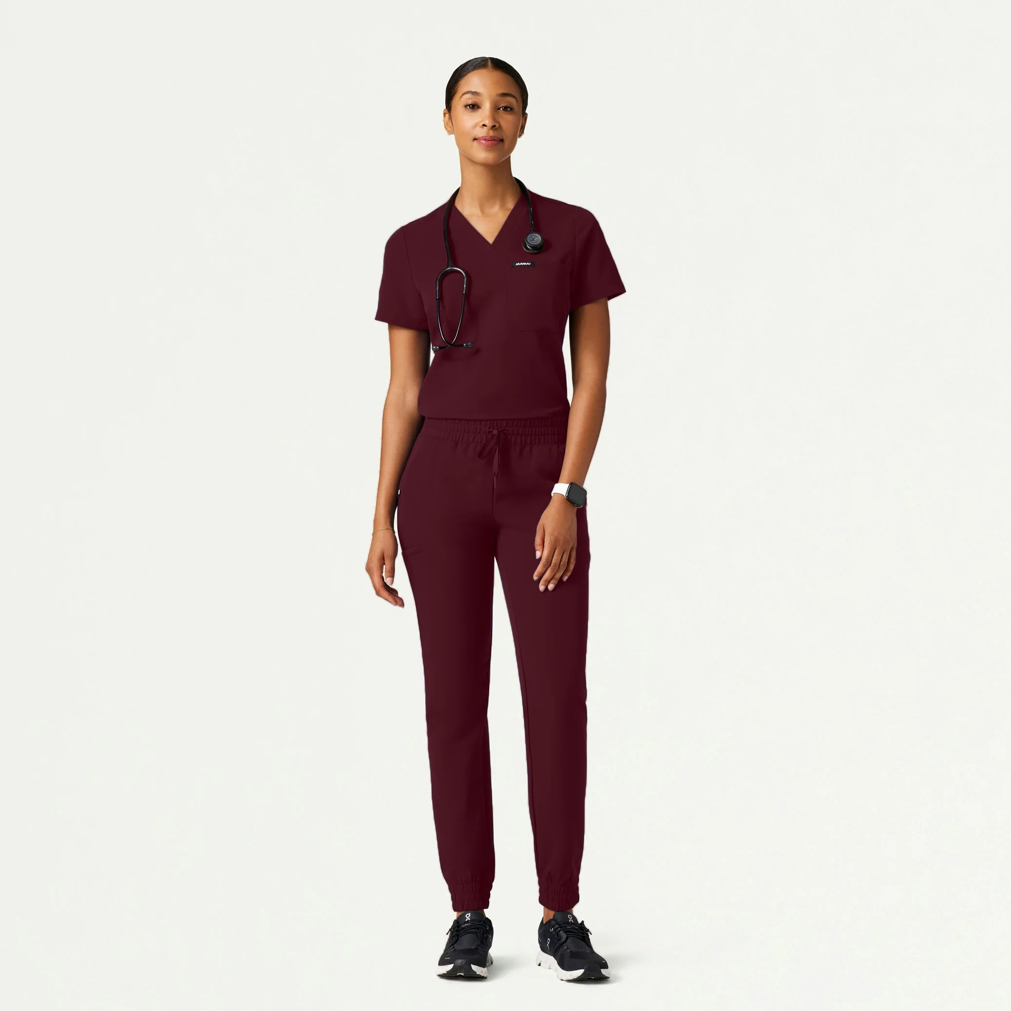 The Verda Essential Scrub Set - Burgundy