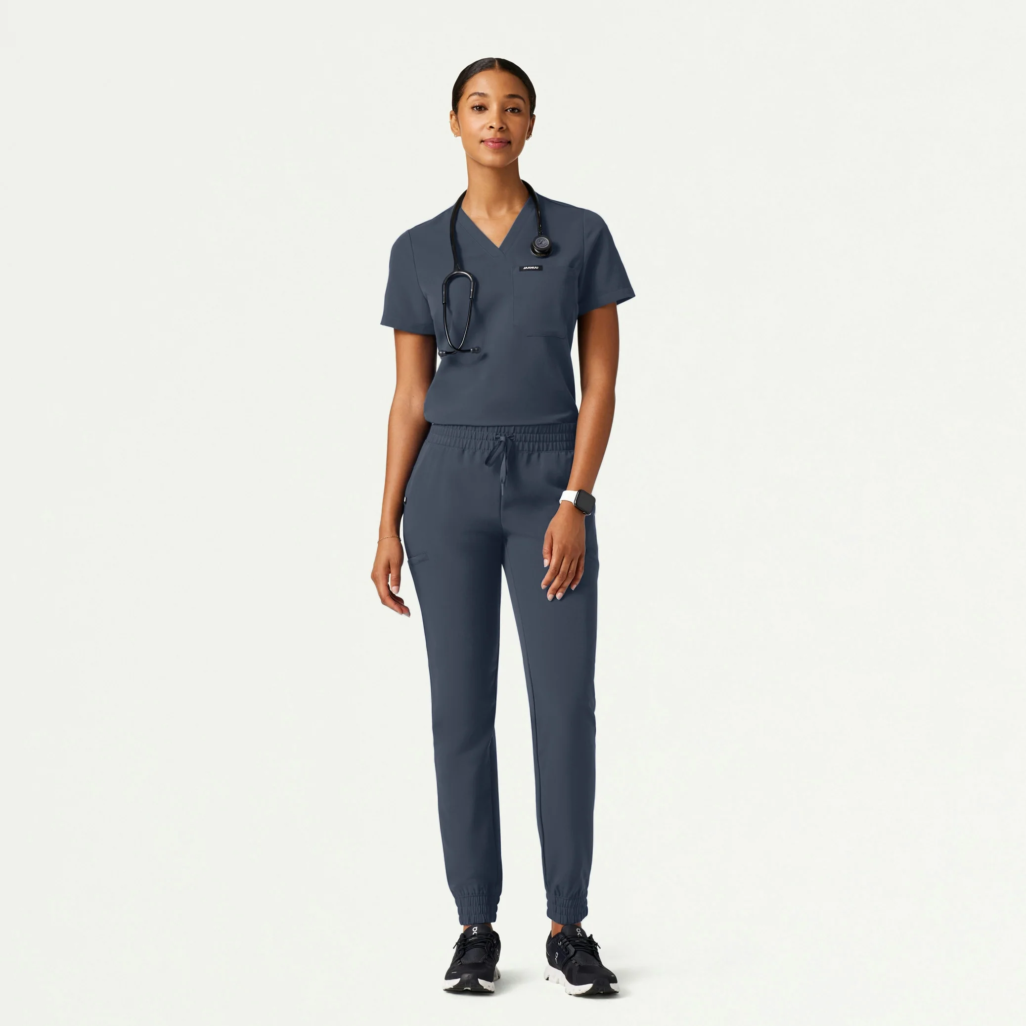 The Verda Essential Scrub Set - Carbon Gray