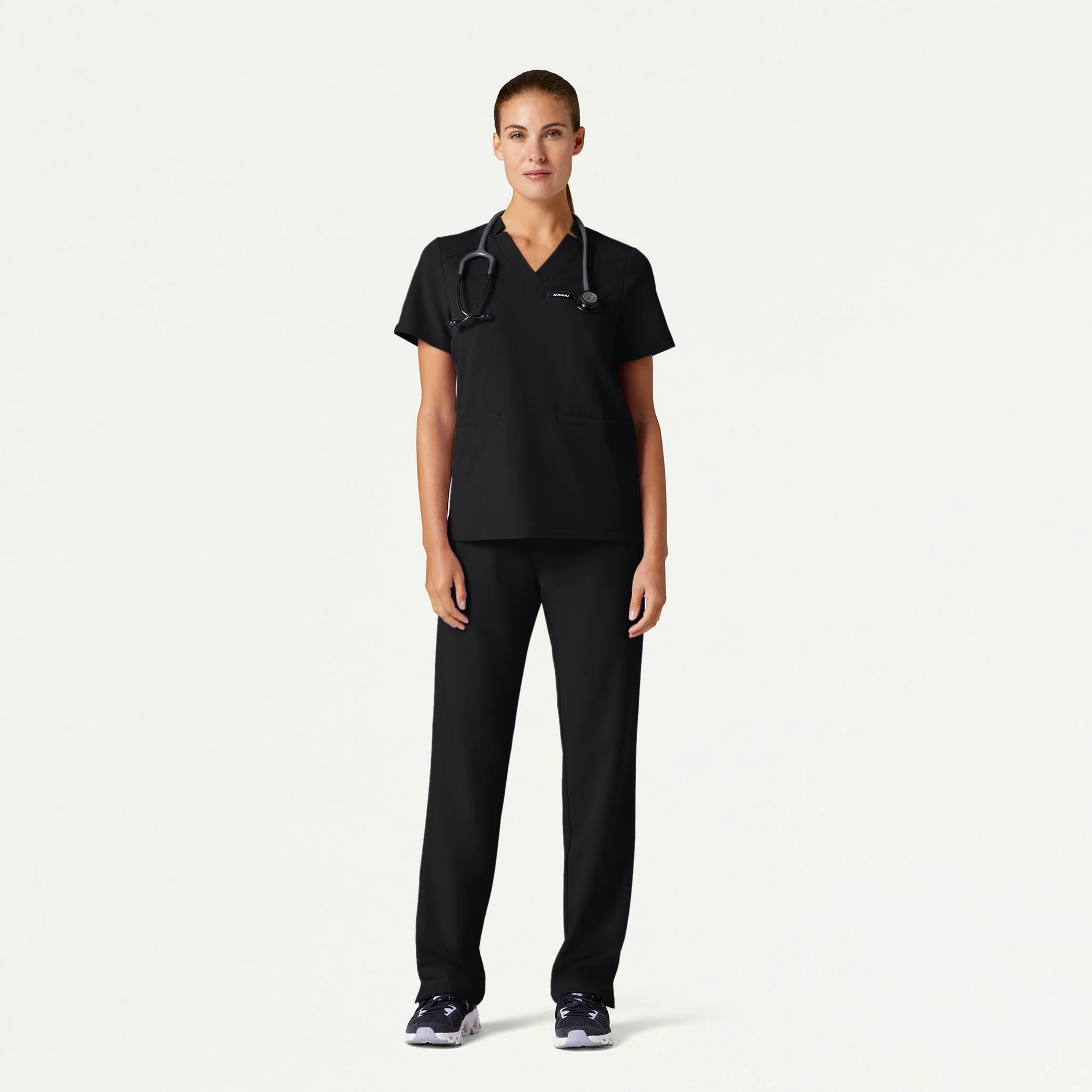 The Classic Notch Scrub Set - Black