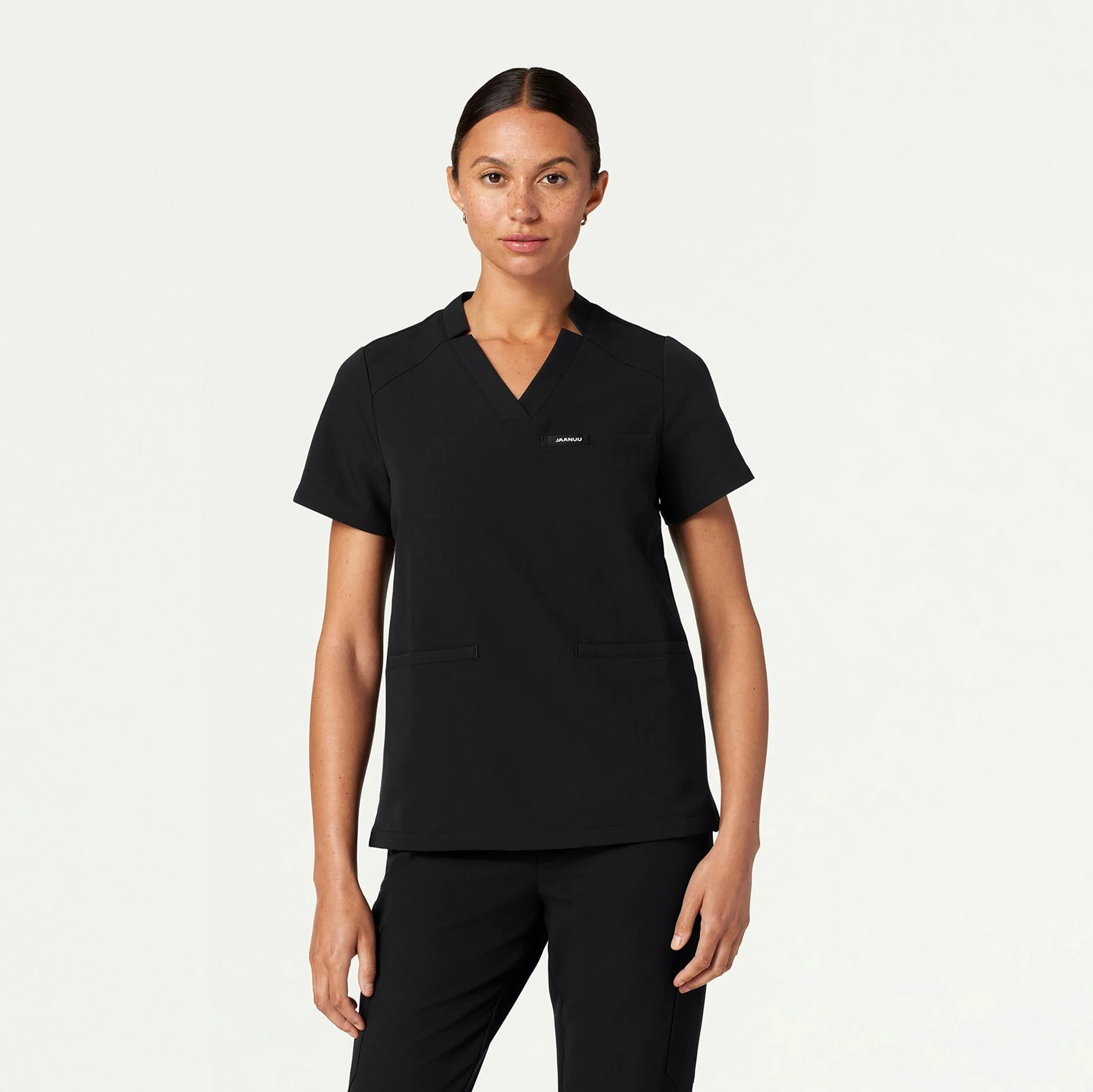 The Classic Notch Scrub Set - Black - Image 2