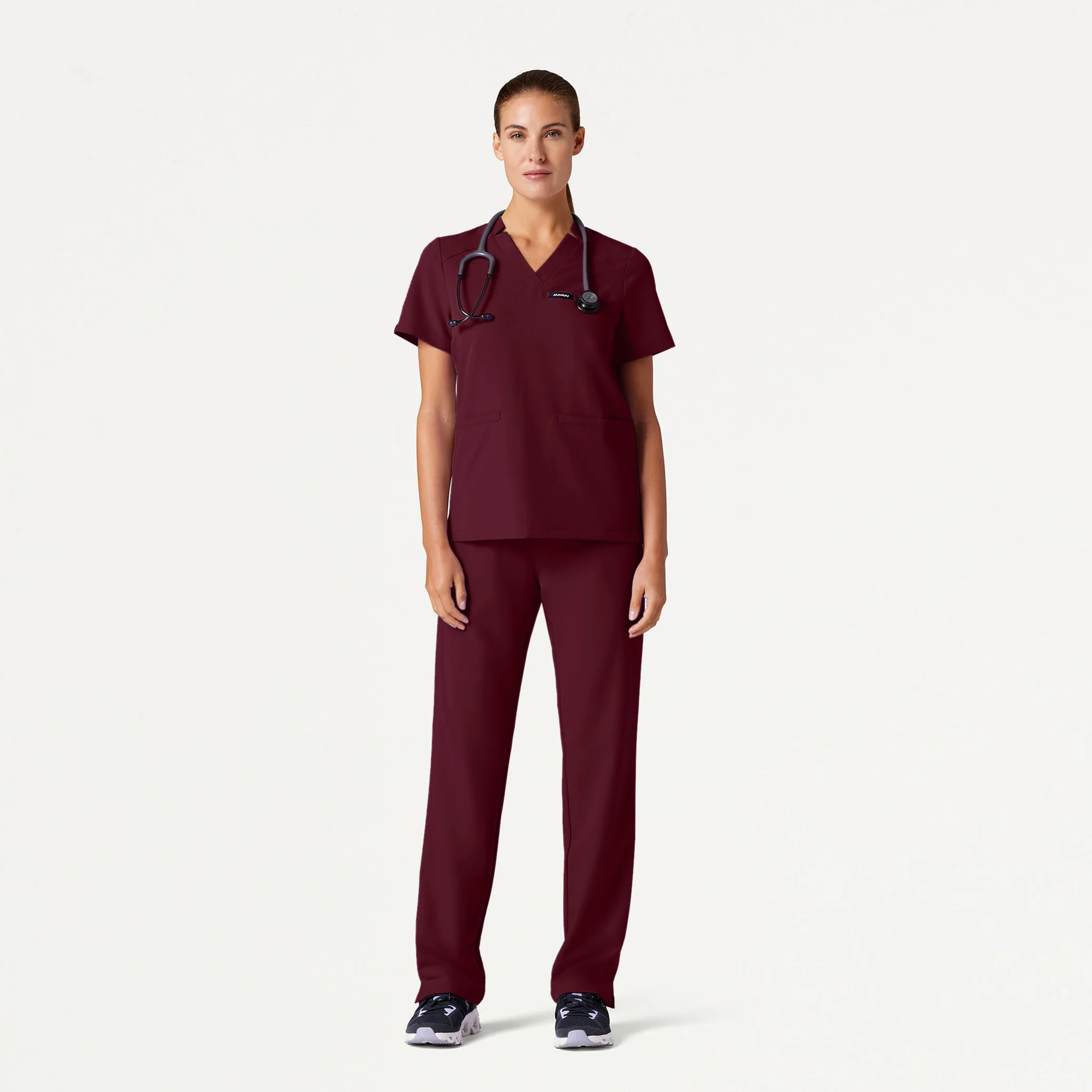 The Classic Notch Scrub Set - Burgundy