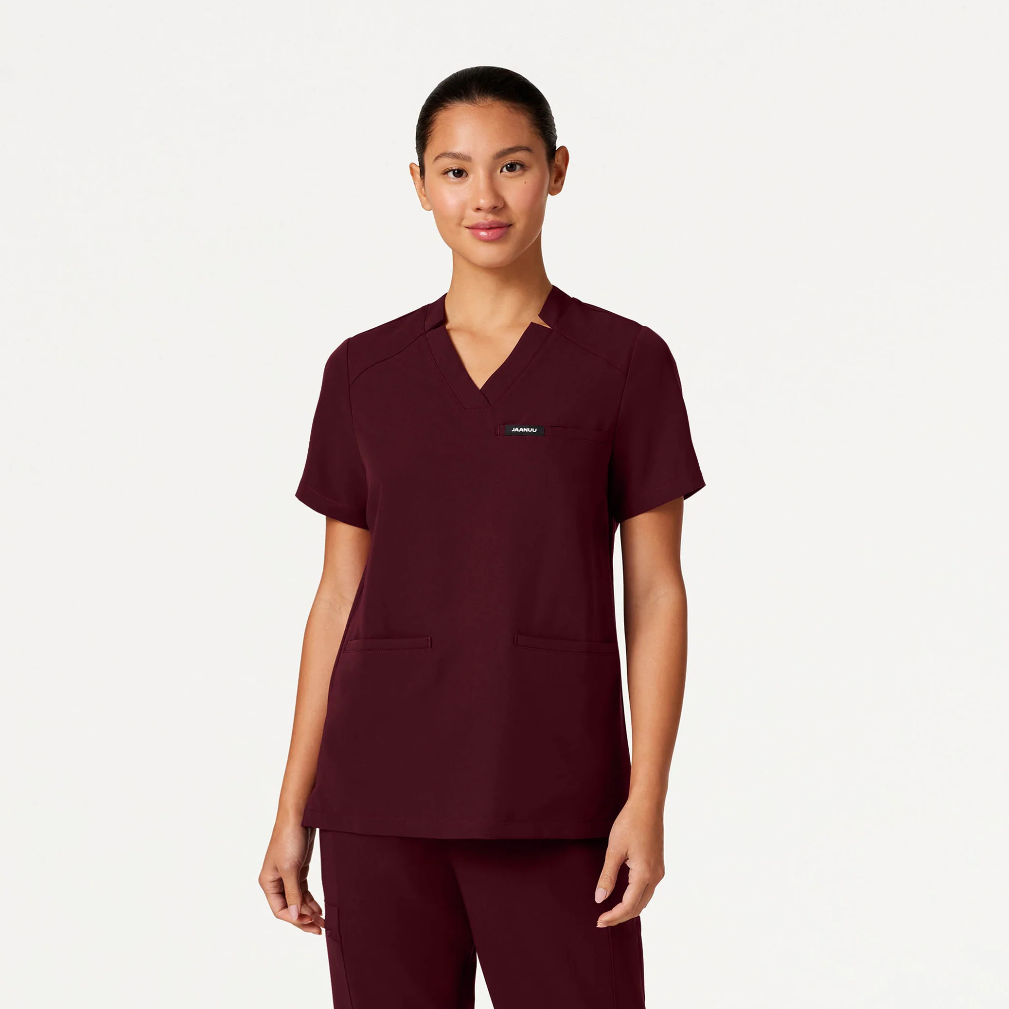 The Classic Notch Scrub Set - Burgundy - Image 2
