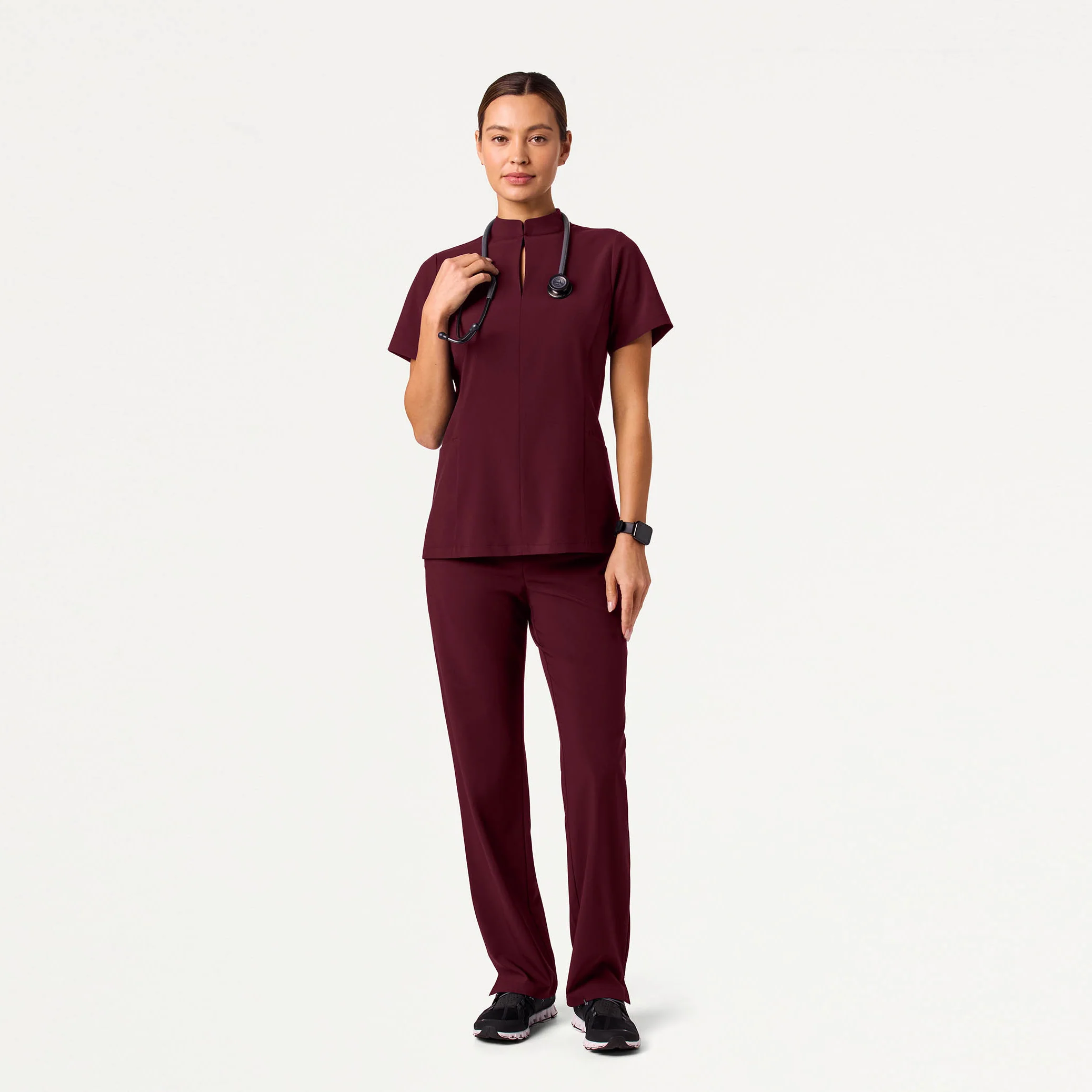 The Fit & Flare UltraLITE™ Scrub Set - Burgundy