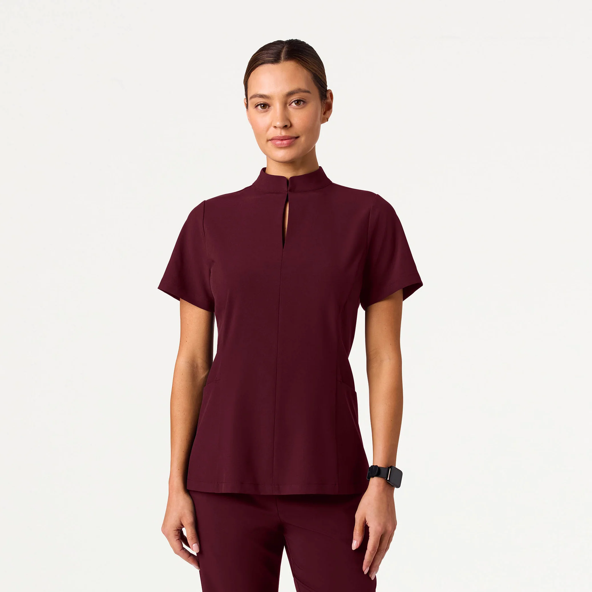 The Fit & Flare UltraLITE™ Scrub Set - Burgundy - Image 2