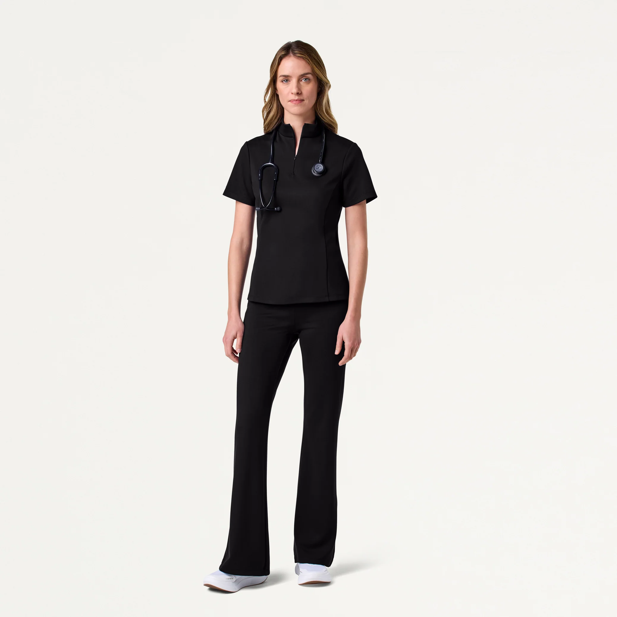 The Half-Zip UltraSOFT™ Scrub Set - Black